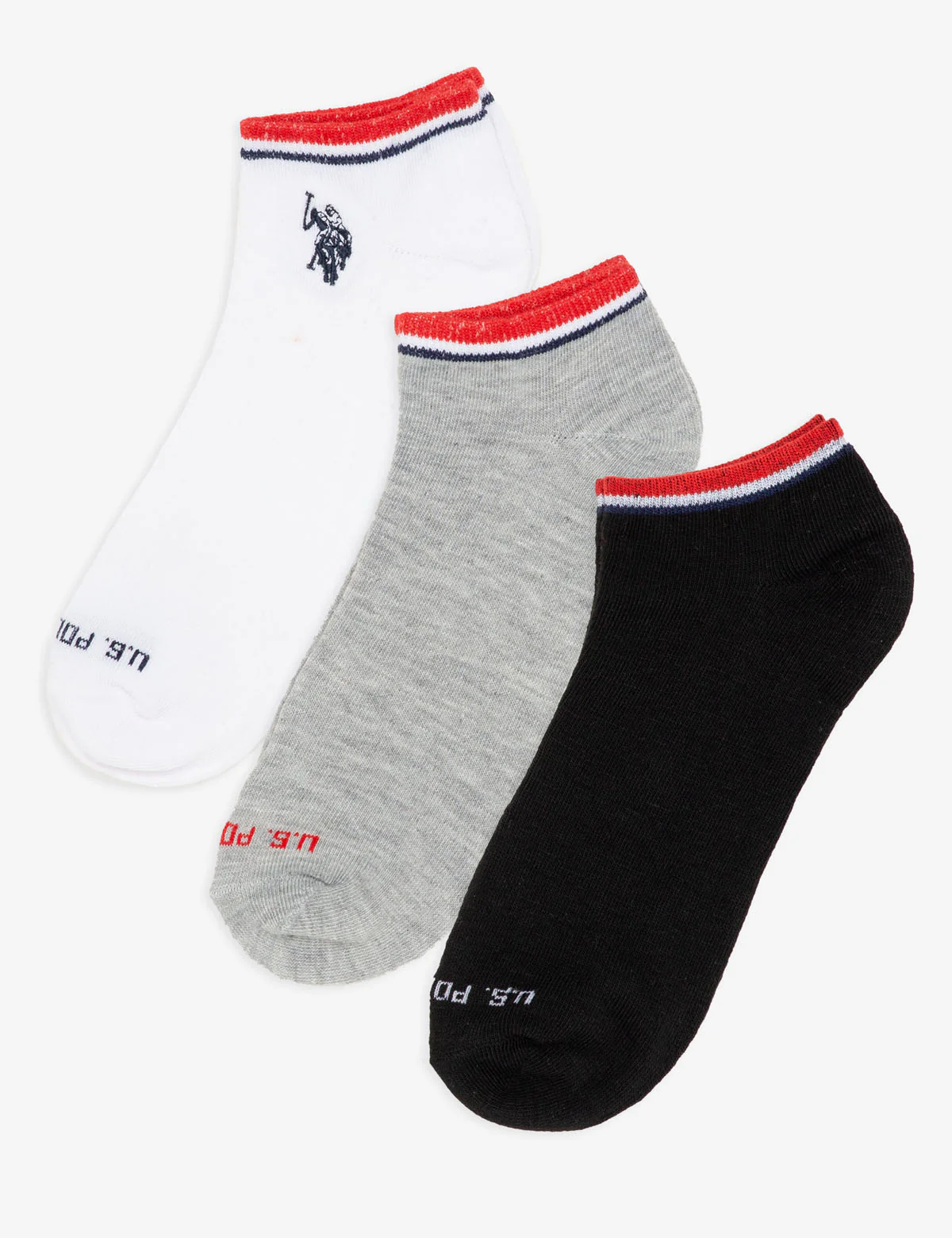 MENS 3PK ASSORTED TIPPED LOW CUT SOCKS