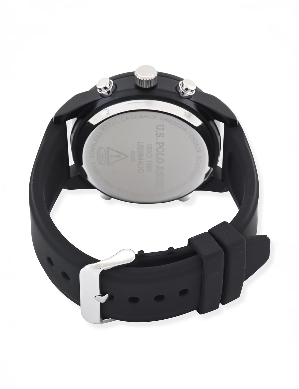 MENS BLACK ANADIGI WATCH W YELLOW ACCENT - Image 5