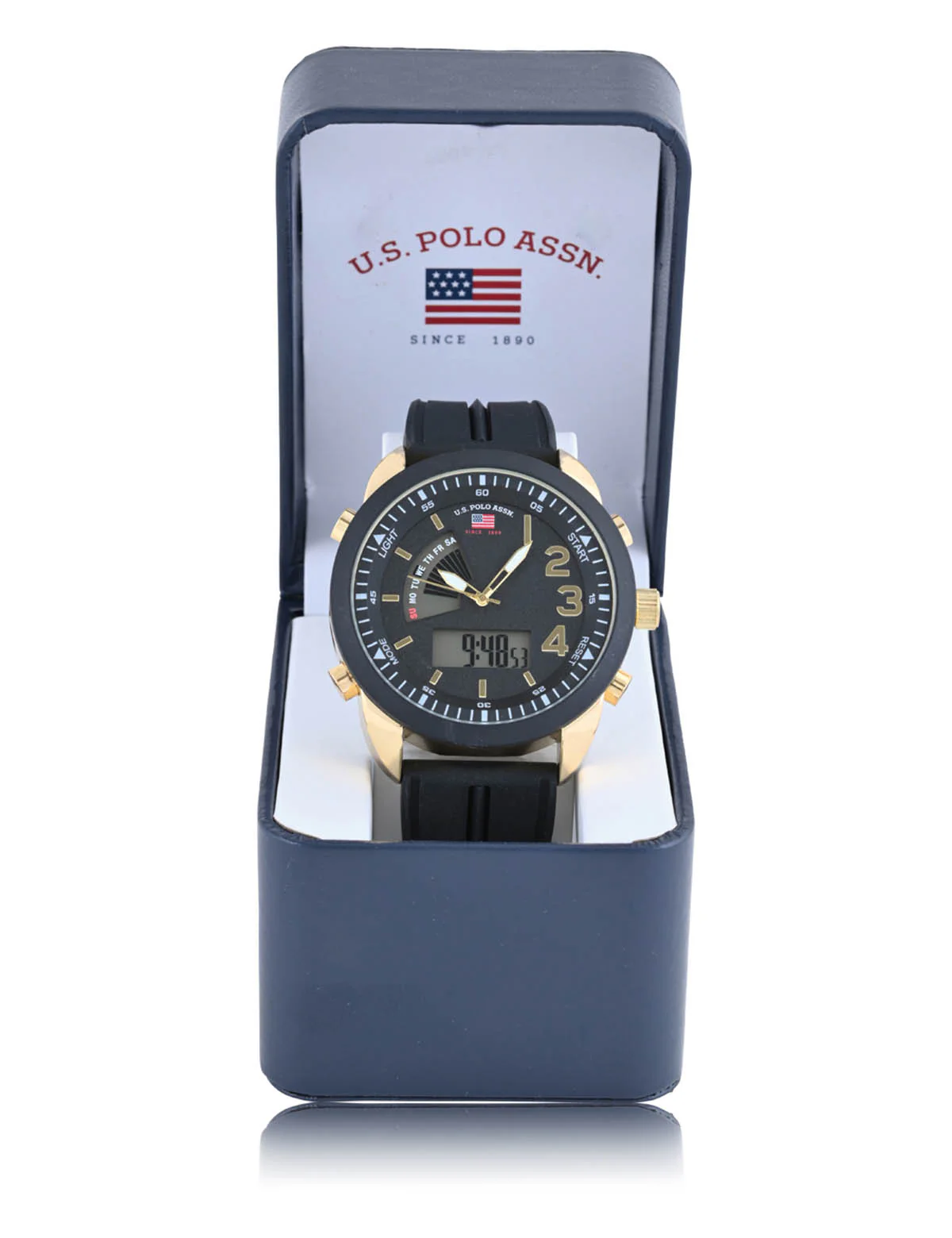 MEN'S BLACK AND GOLD ANA DIGI SPORTS WATCH - Image 2