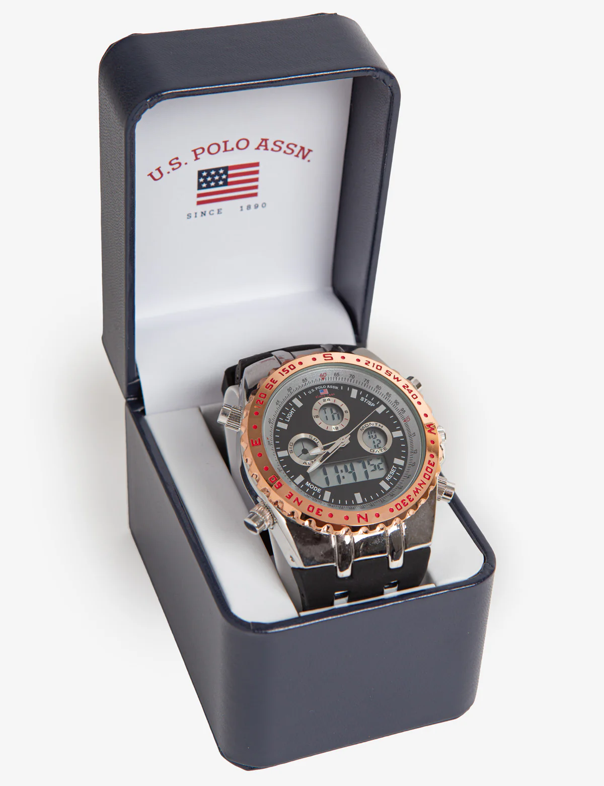 MEN'S BLACK SILVER AND ROSE ACCENT ANA DIGI WATCH - Image 2
