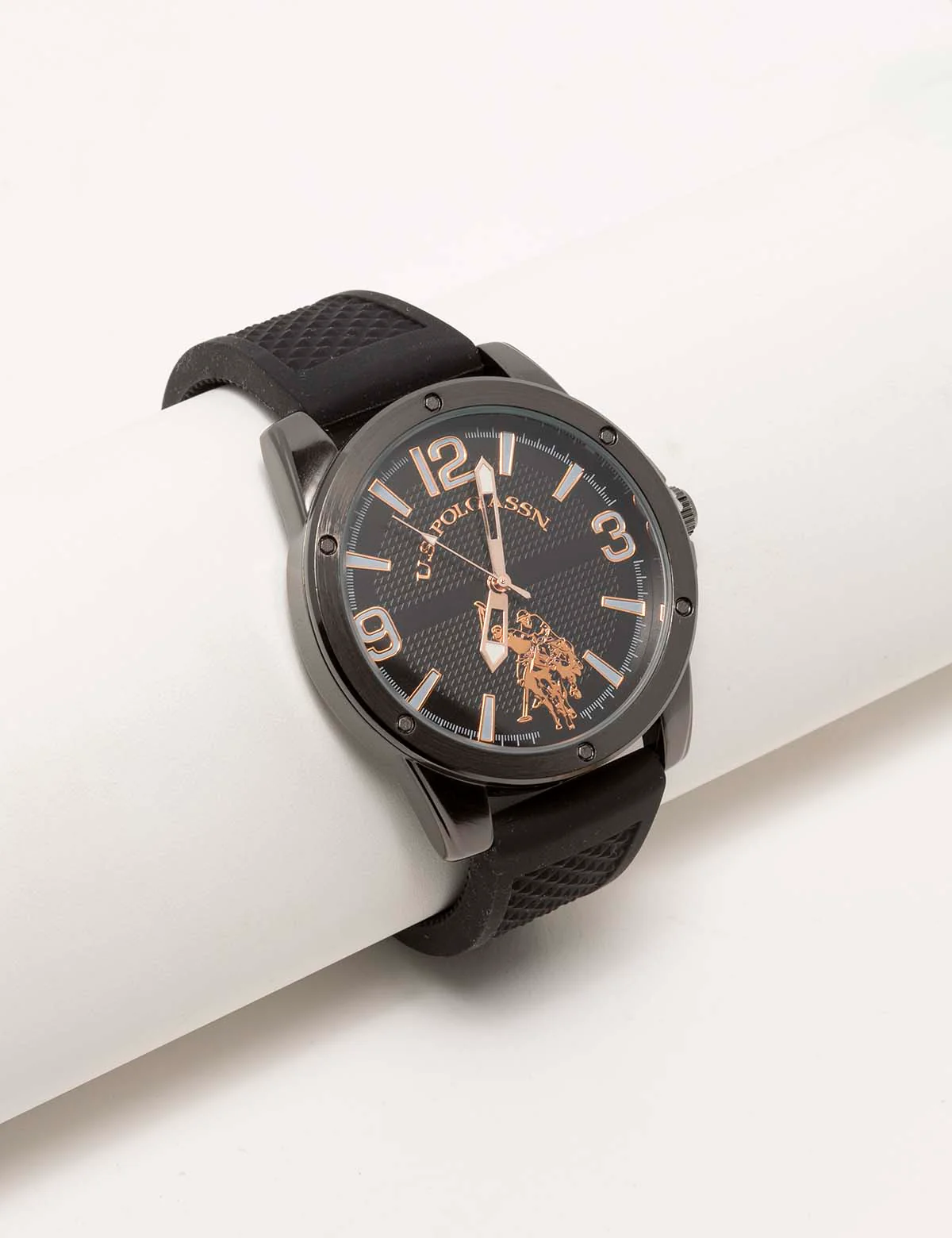 MEN'S BLACK STRAP ANALOG WATCH