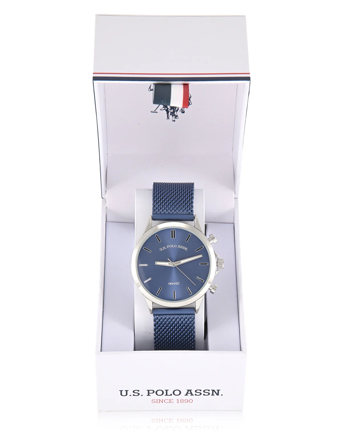 MENS BLUE MESH STRAP WATCH - Image 2