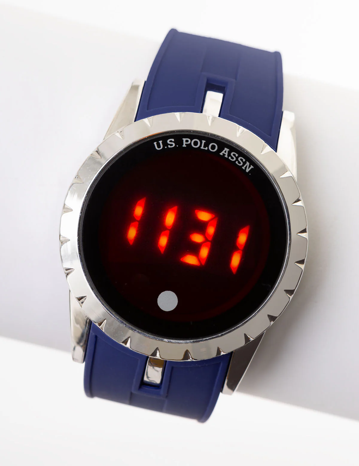 MEN'S BLUE RUBBER STRAP LIGHT UP LED WATCH