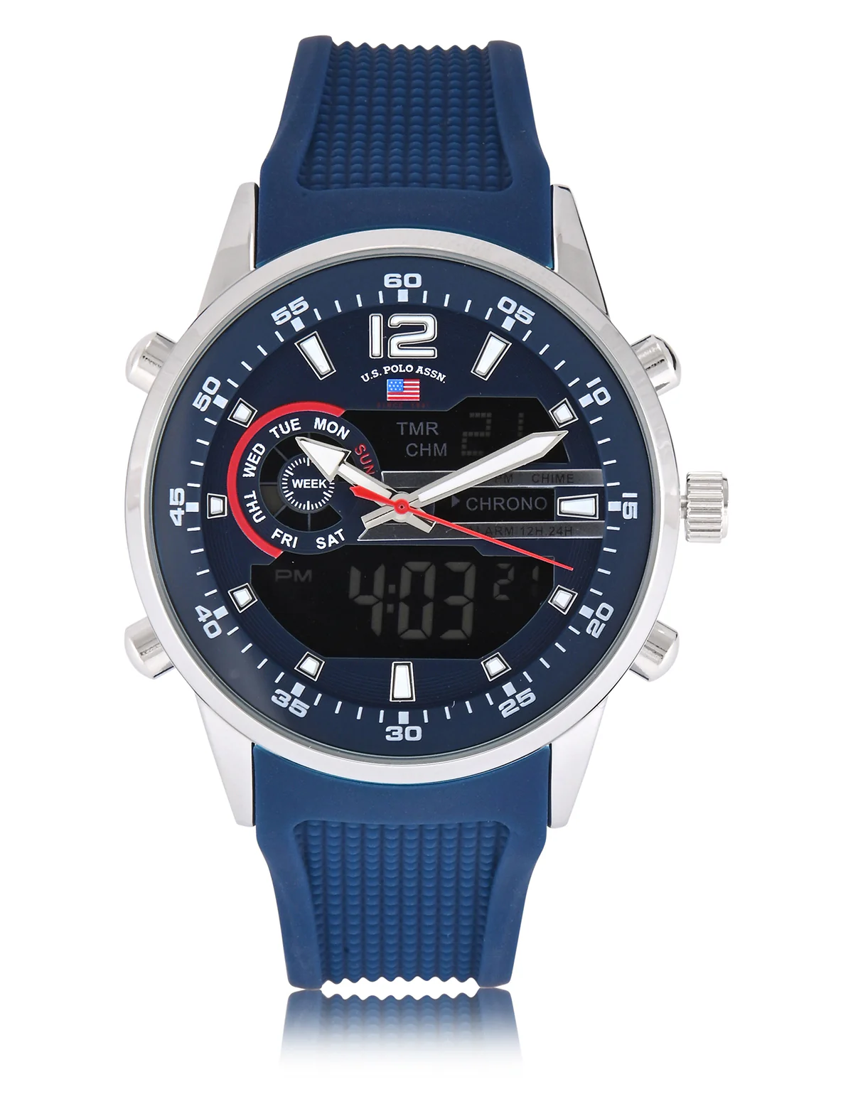 MENS BLUE STRAP ANADIGI WATCH