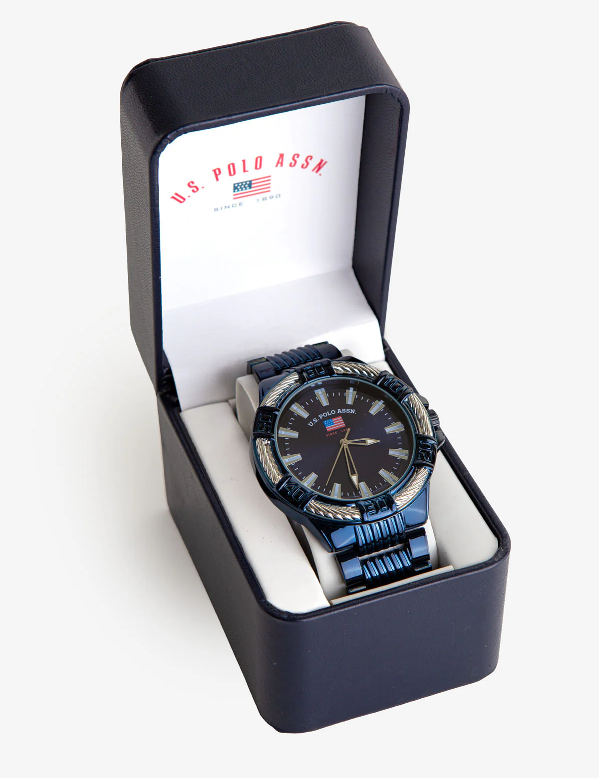 MEN'S BLUETONE BRACELET WATCH WITH ROPE DETAIL - Image 2