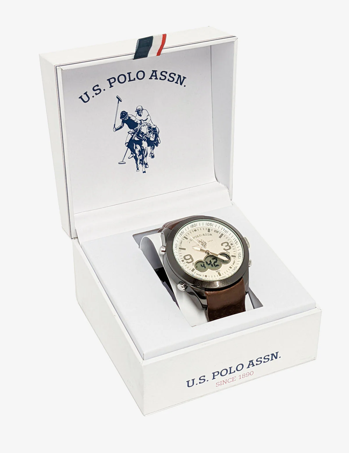 MEN'S BROWN STRAP ANA DIGI WATCH - Image 2
