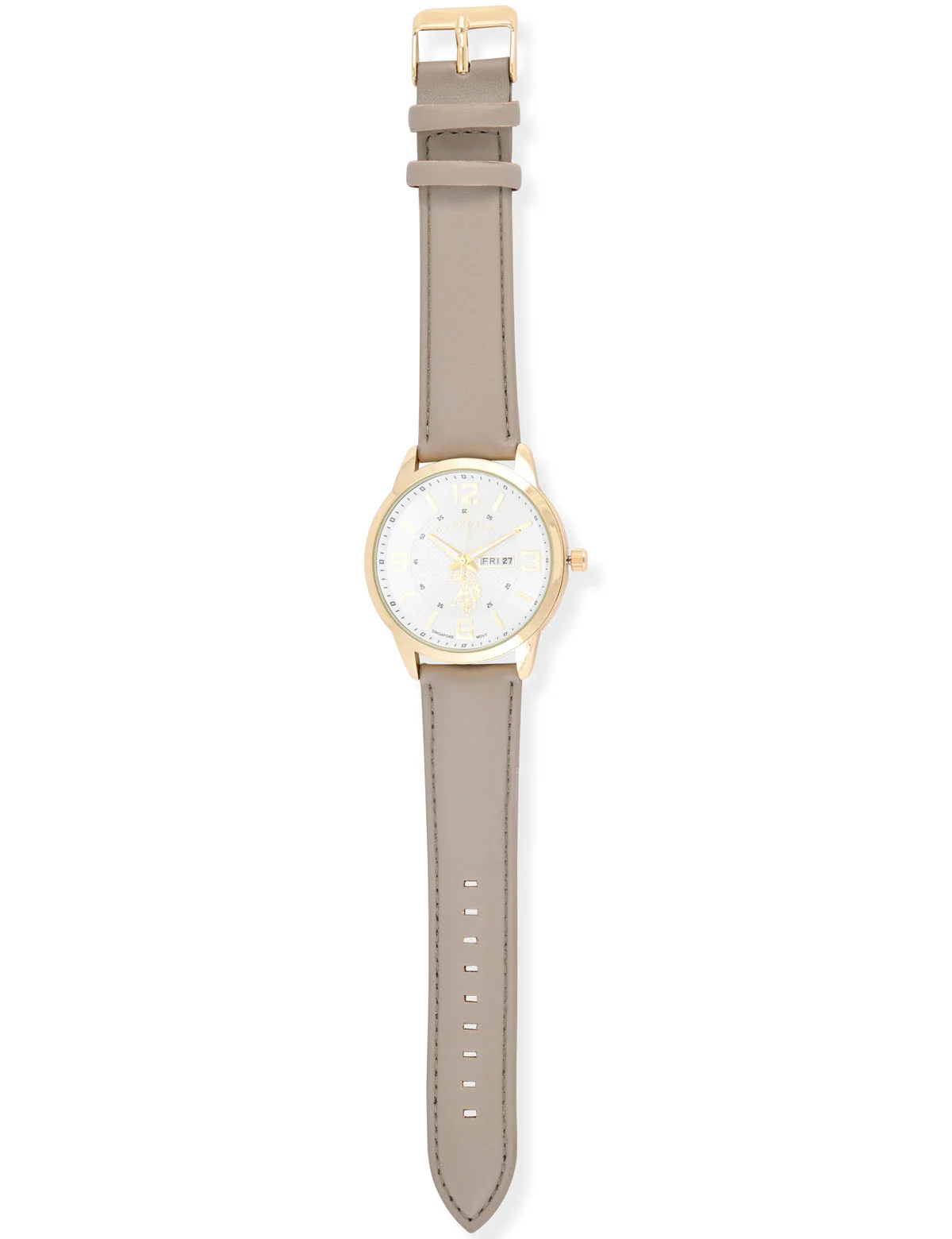MENS TAN STRAP ANALOG WATCH WITH GOLD ACCENT - Image 6