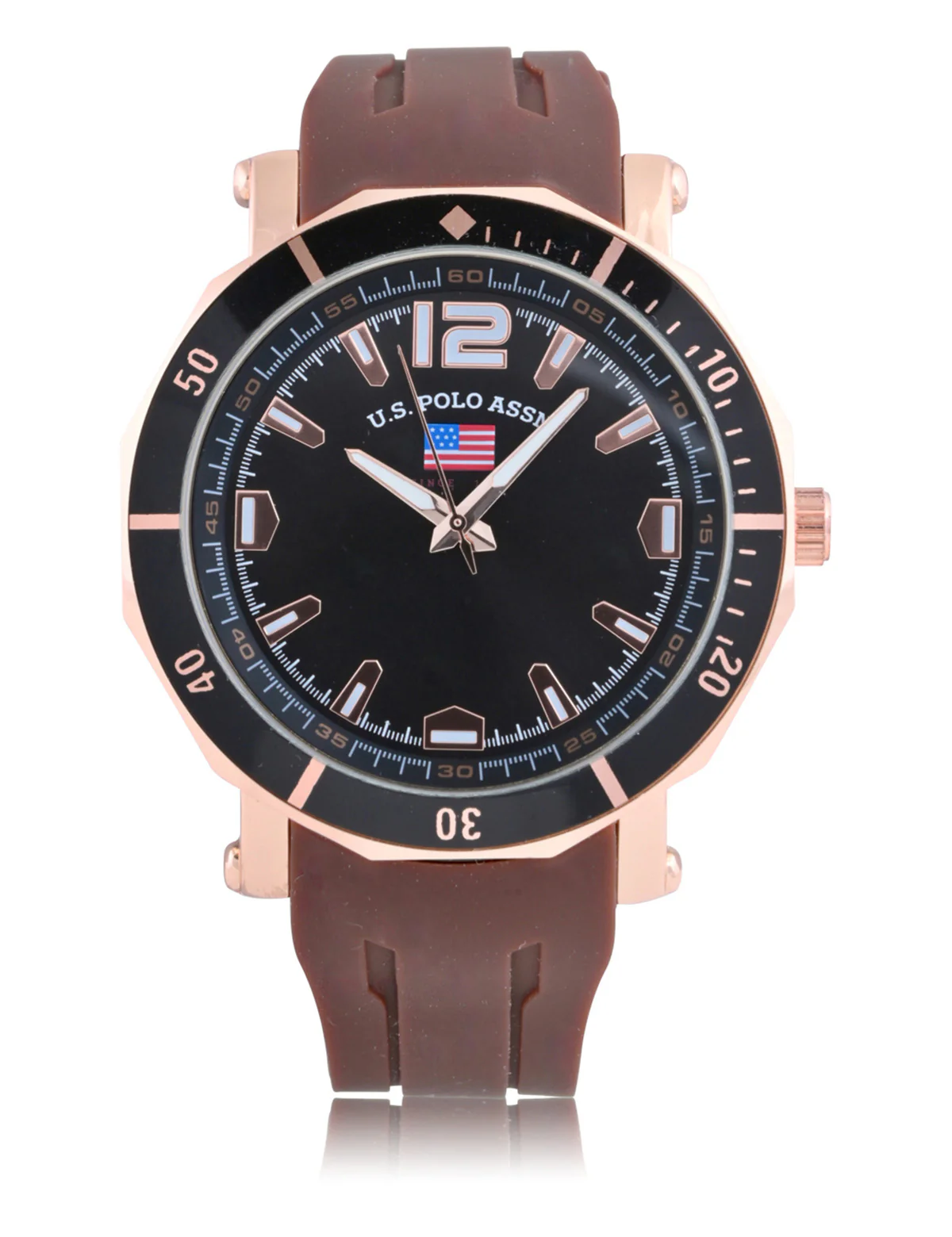 MEN'S BROWN STRAP AND BLACK DIAL WATCH - Image 3