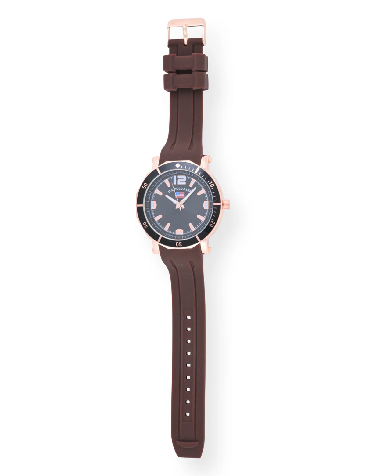 MEN'S BROWN STRAP AND BLACK DIAL WATCH - Image 4