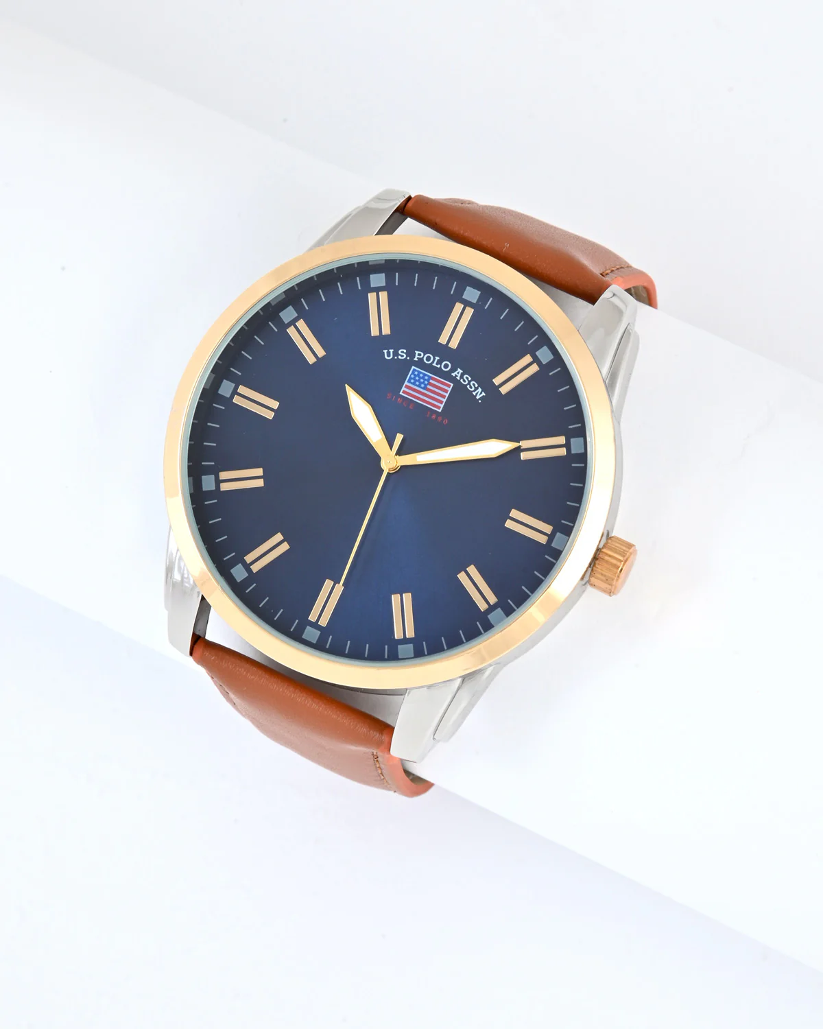 MENS BROWN STRAP WATCH & BRACELETS SET - Image 2