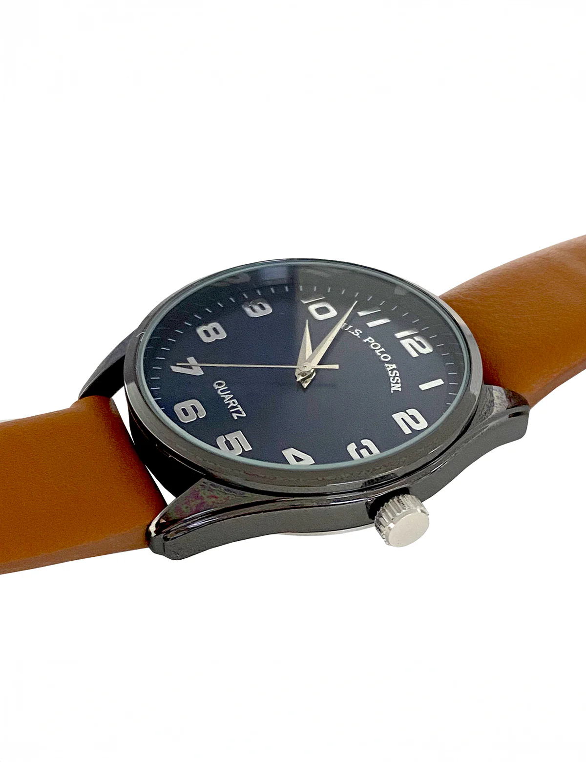 MENS BROWN STRAP WATCH WITH NAVY FACE - Image 3