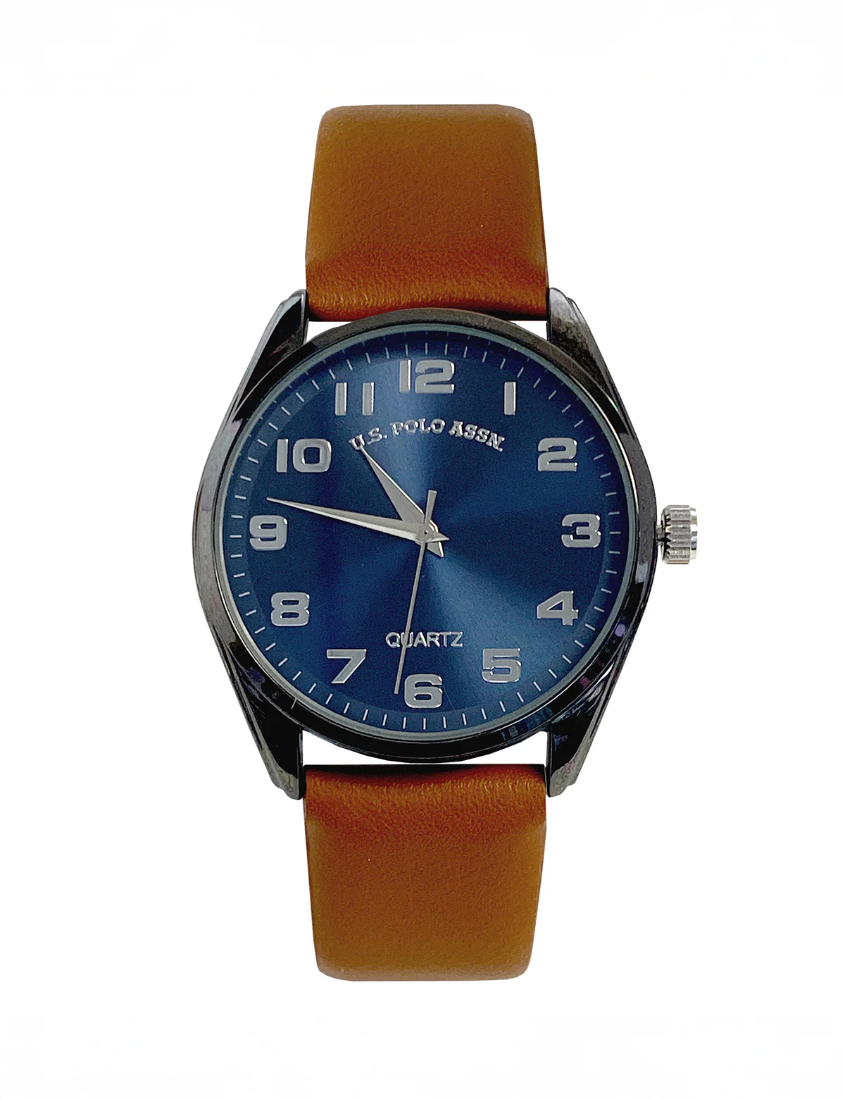 MENS BROWN STRAP WATCH WITH NAVY FACE - Image 5