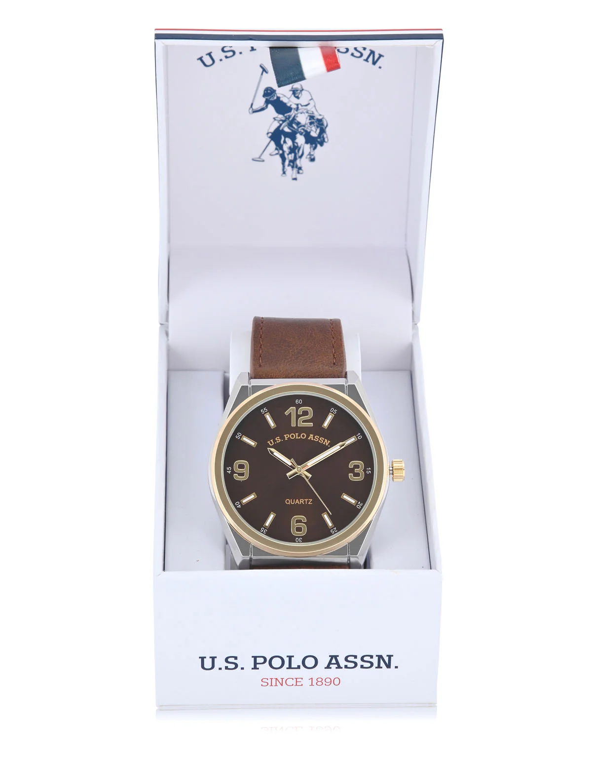 MENS CLASSIC BROWN STRAP WATCH - Image 2
