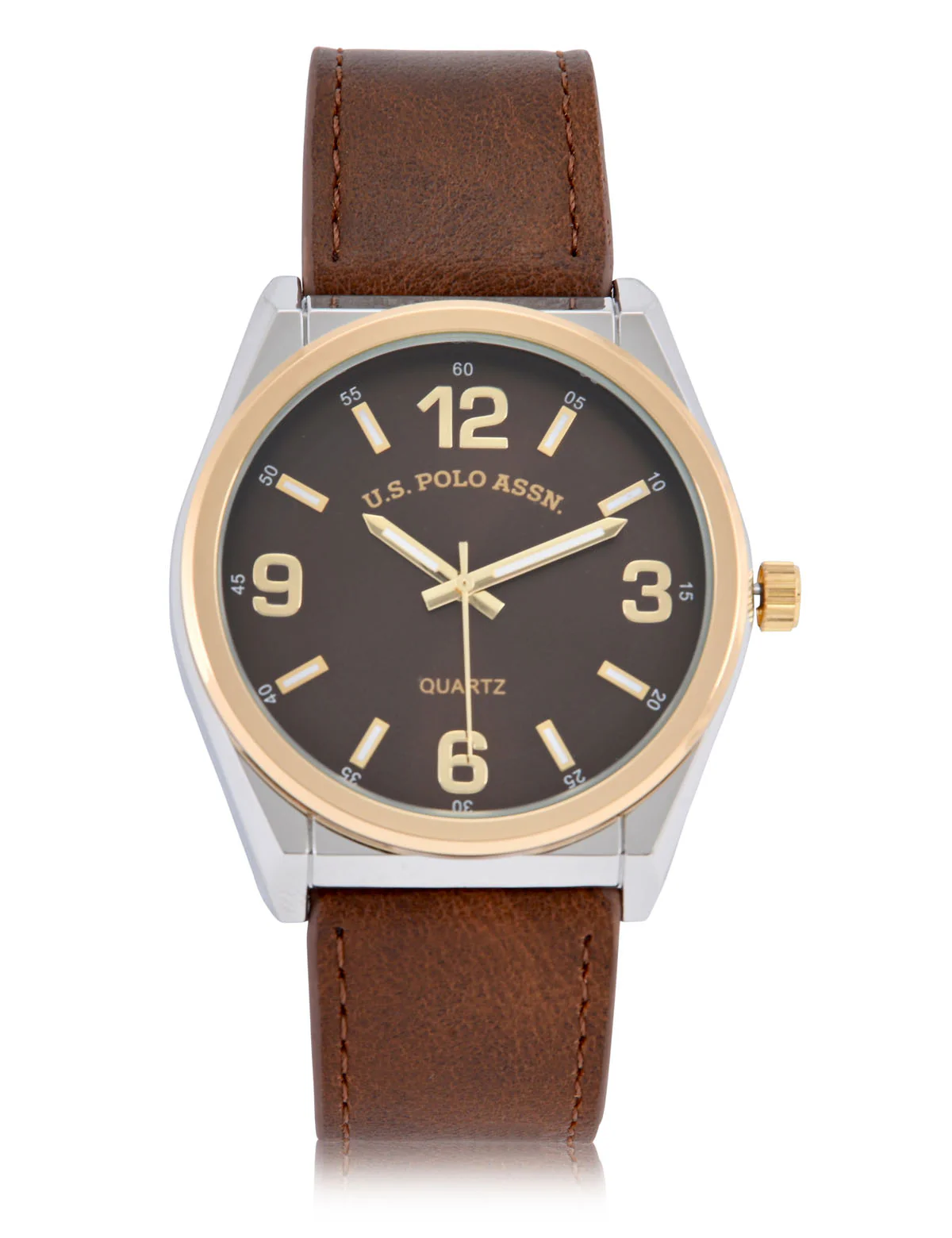 MENS CLASSIC BROWN STRAP WATCH - Image 3