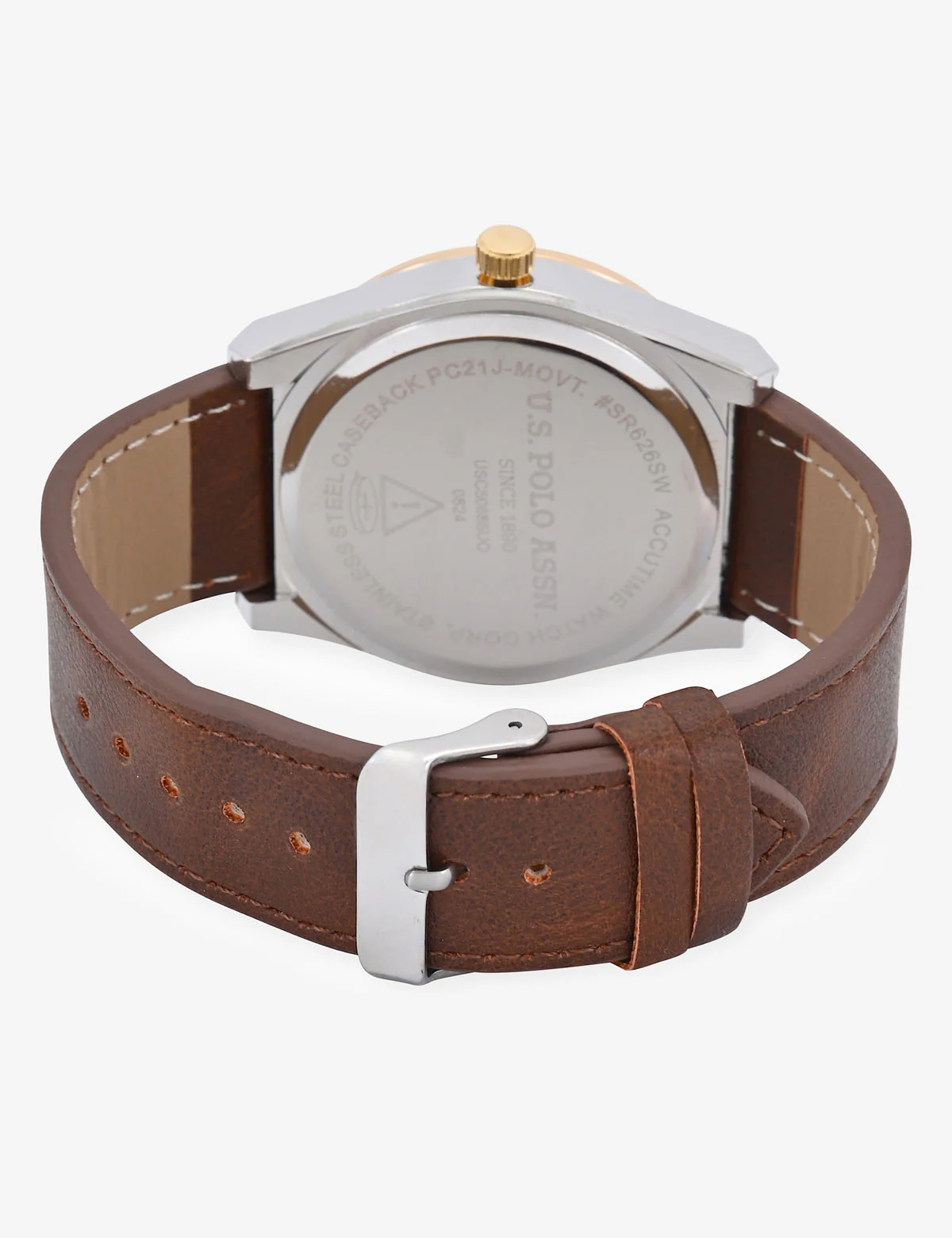 MENS CLASSIC BROWN STRAP WATCH - Image 4