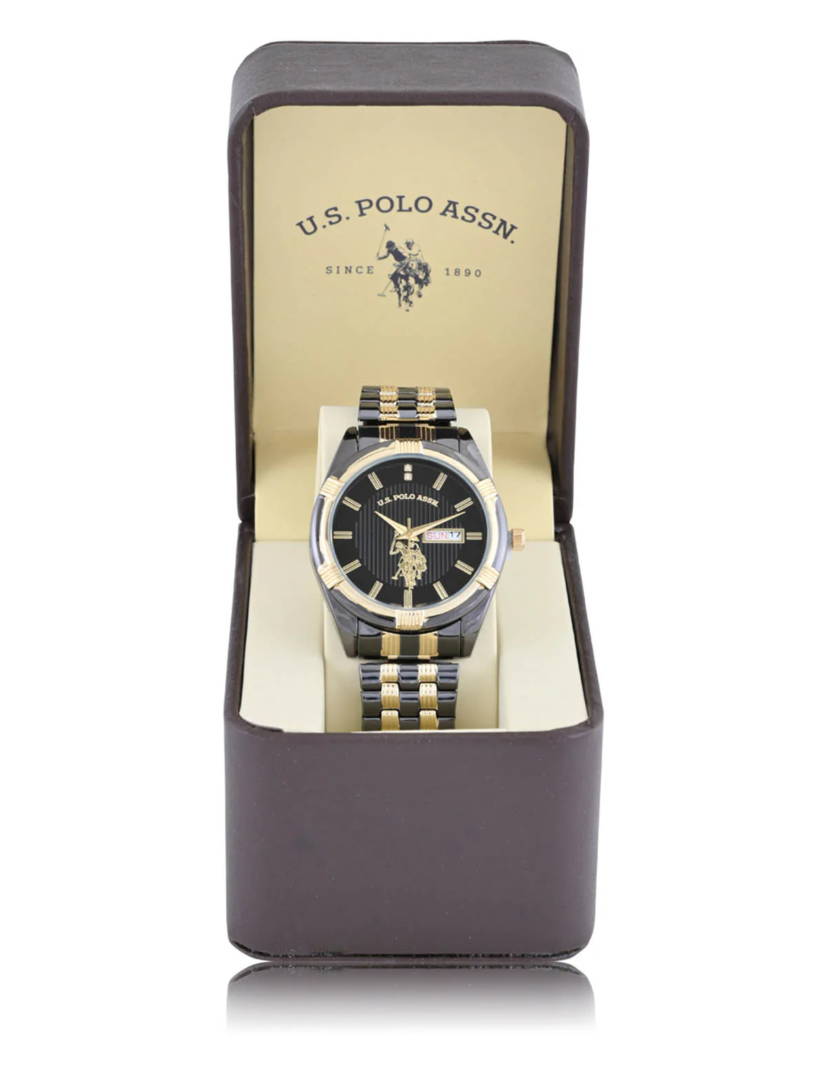 MEN'S GOLD ACCENT LINK ANALOG WATCH - Image 2