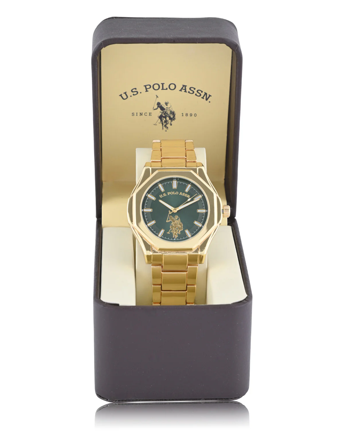 MEN'S GOLD LINK WITH GREEN DIAL ANALOG WATCH - Image 2