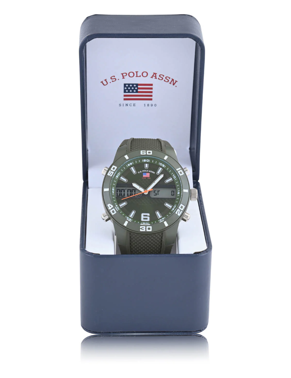 MEN'S GREEN STRAP ANA DIGI SPORTS WATCH - Image 2