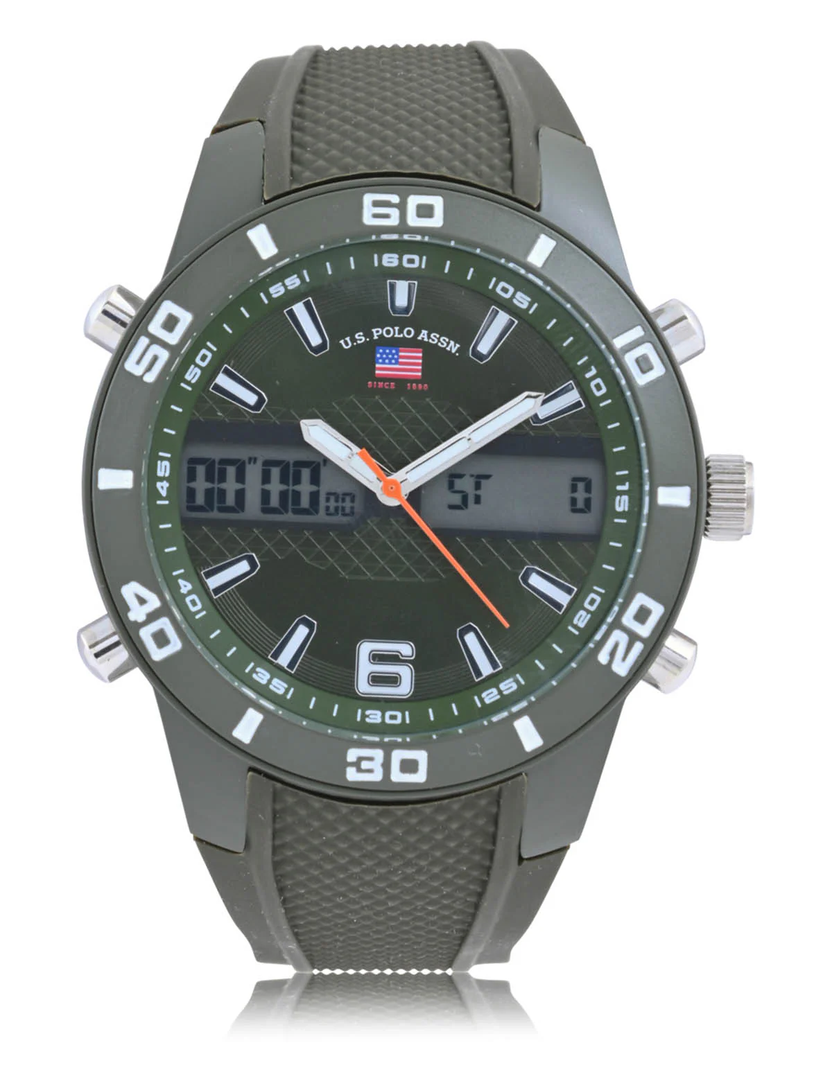 MEN'S GREEN STRAP ANA DIGI SPORTS WATCH - Image 3