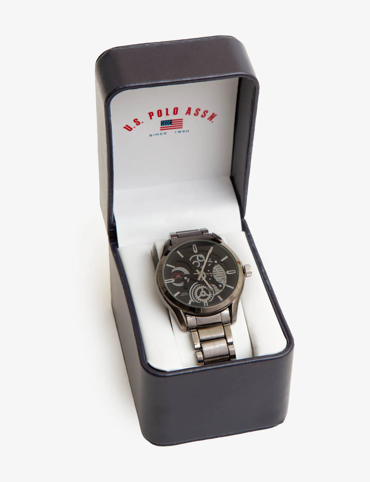 MEN'S GUNMETAL SKELETON DRESS WATCH - Image 3
