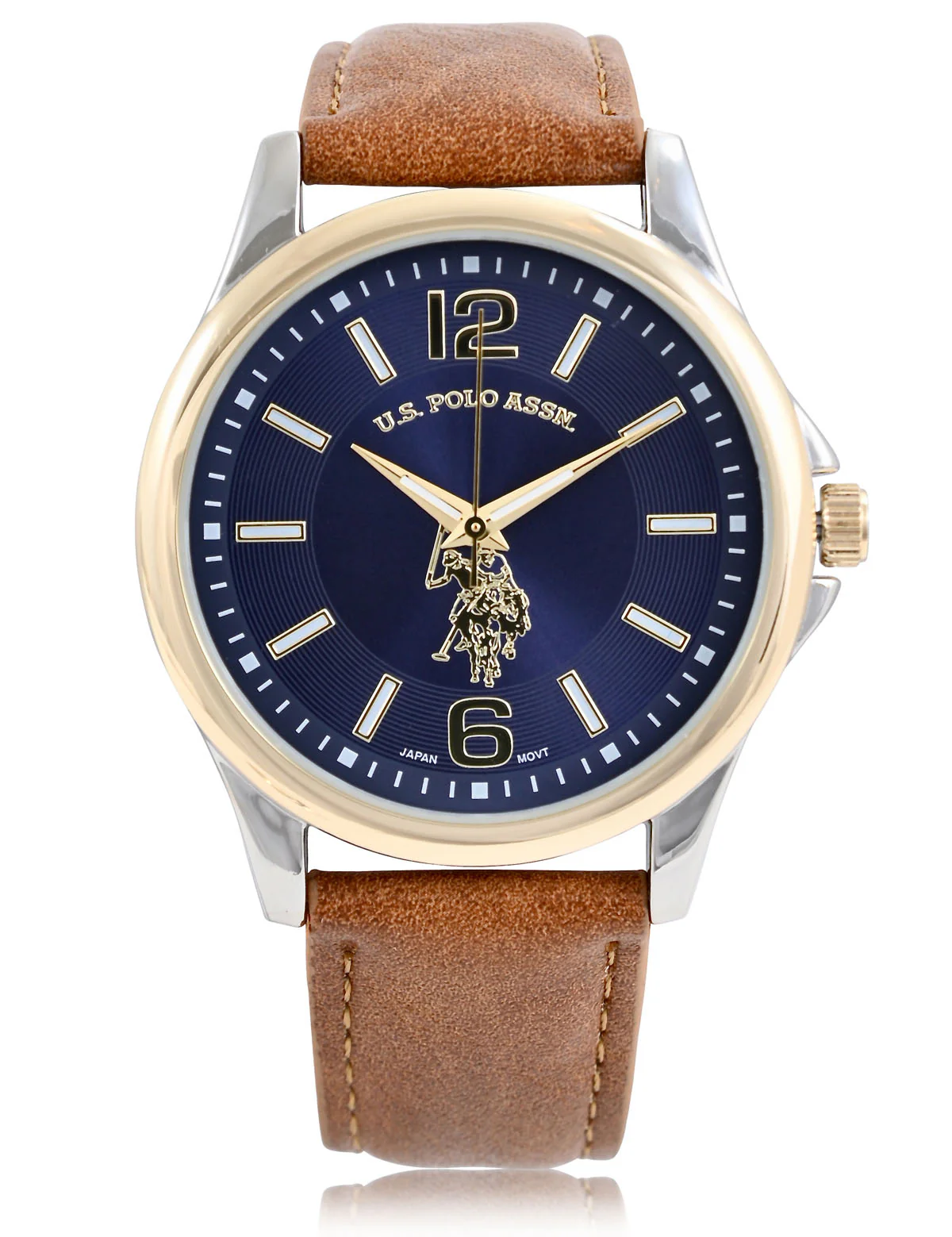 MEN'S LINK AND BROWN STRAP WATCH SET - Image 3