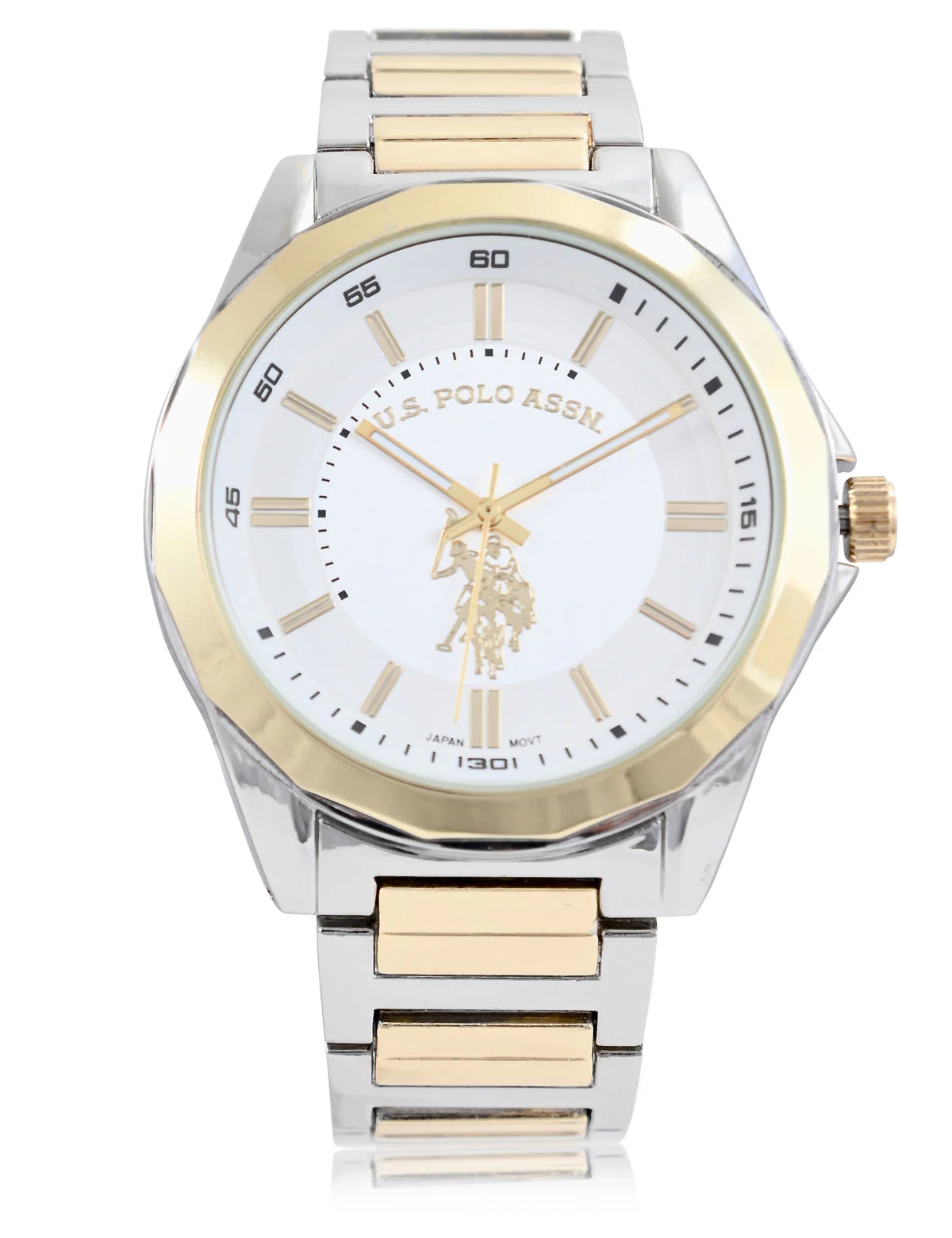 MEN'S LINK AND BROWN STRAP WATCH SET - Image 4