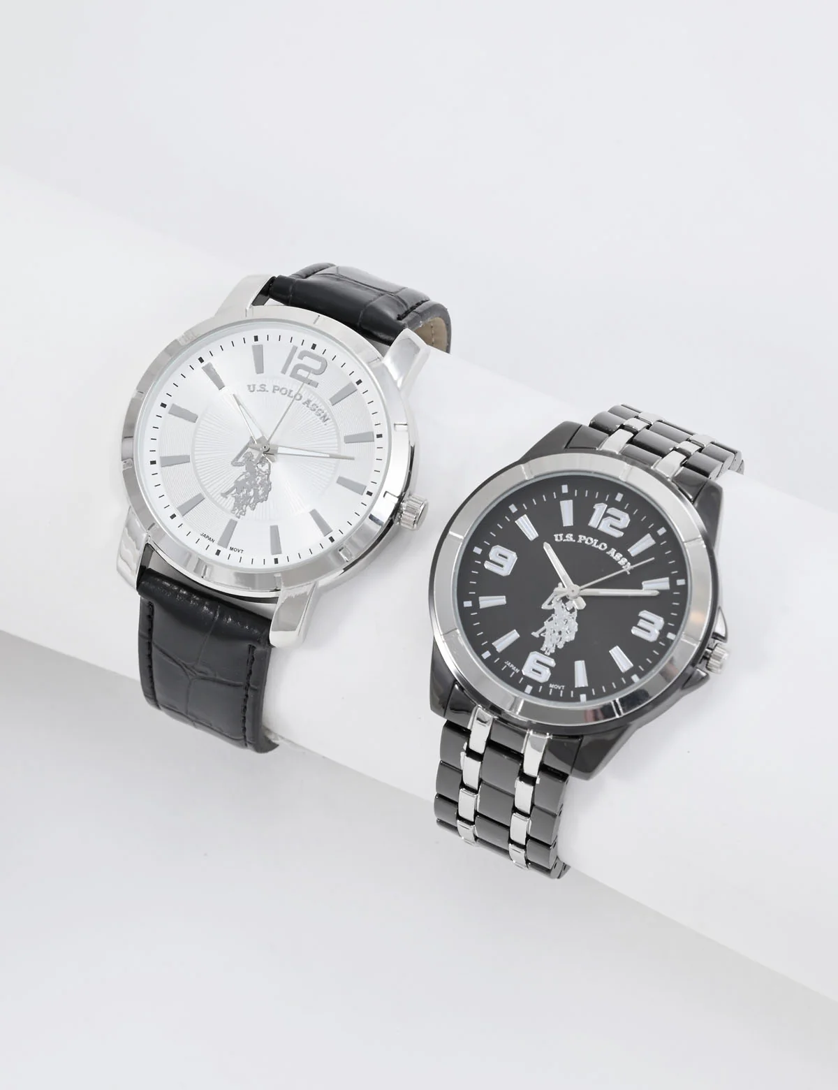 MEN'S LINK AND CROC STRAP WATCH SET