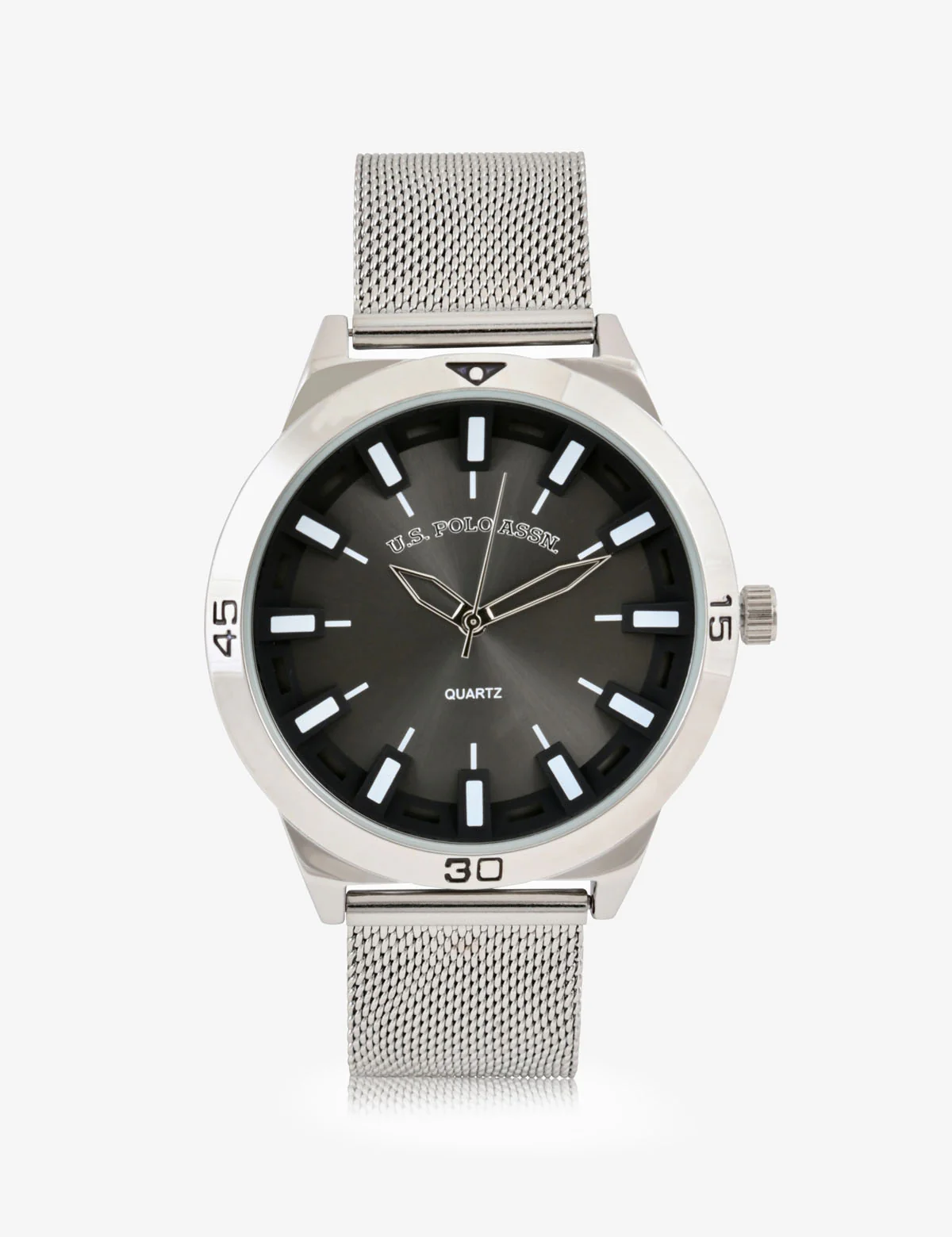 MEN'S MESH BRACELET AND BLACK DIAL ANALOG WATCH - Image 2