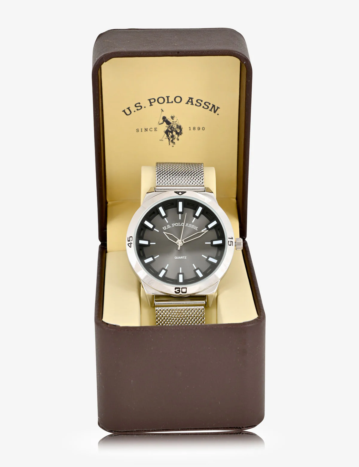 MEN'S MESH BRACELET AND BLACK DIAL ANALOG WATCH - Image 4