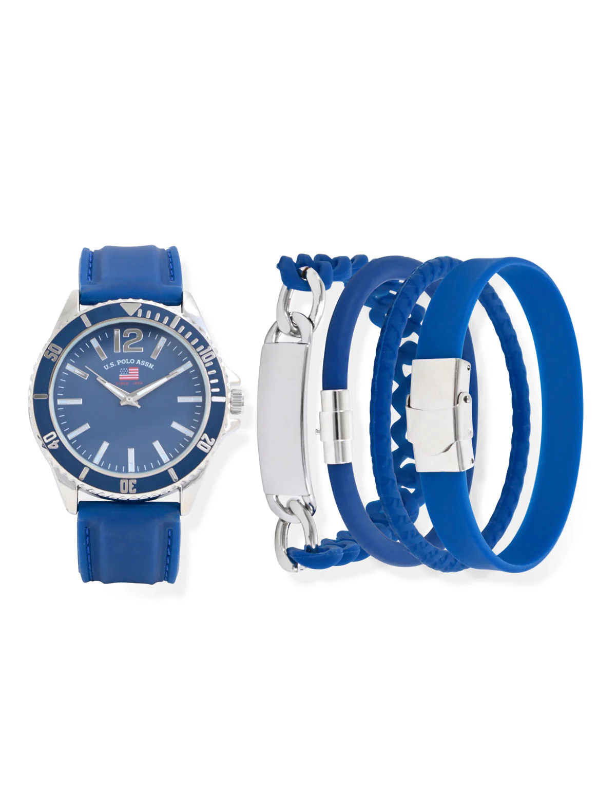 MEN'S NAVY WATCH AND STACKABLE BRACELETS SET - Image 4
