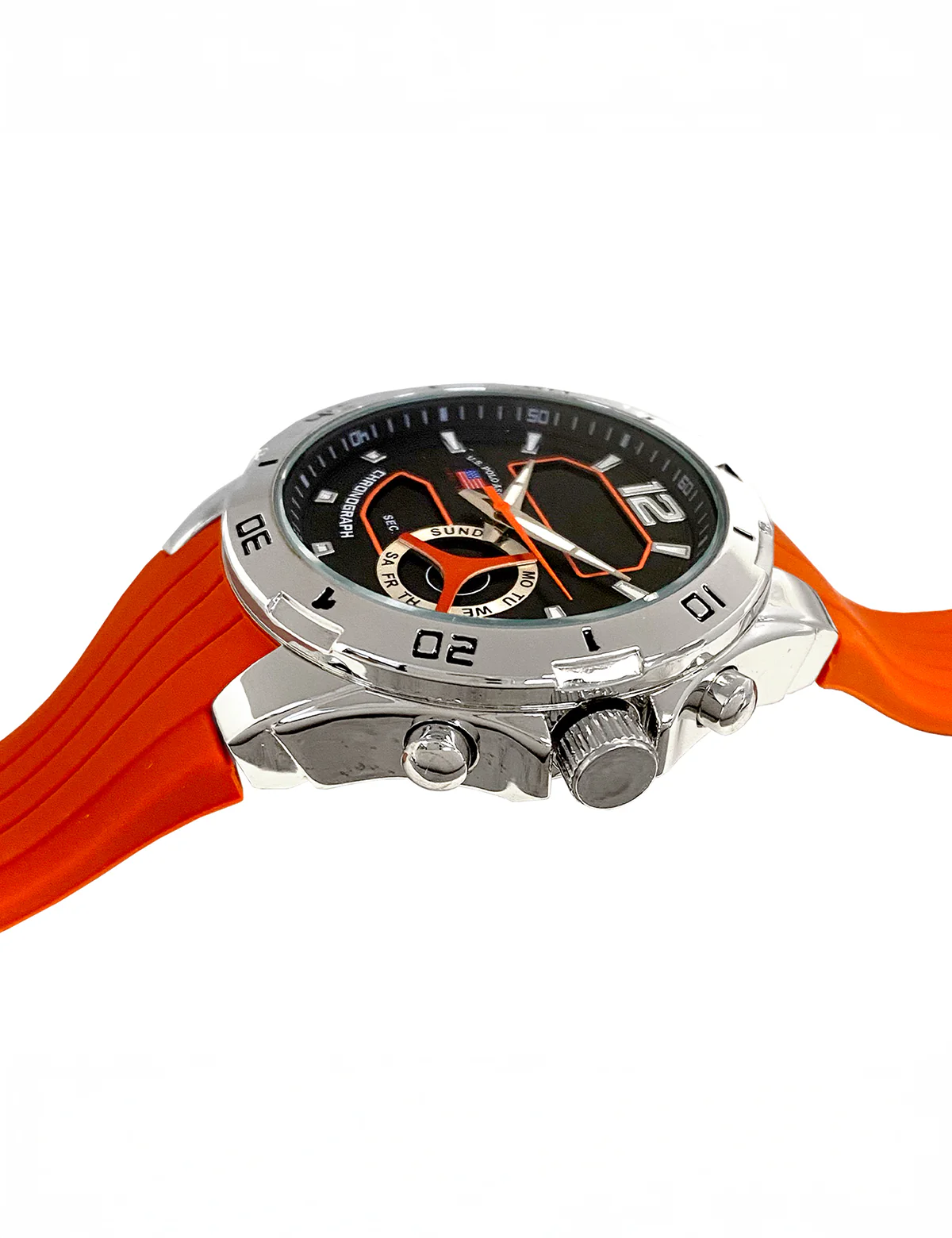 MENS ORANGE STRAP ANADIGI WATCH - Image 3