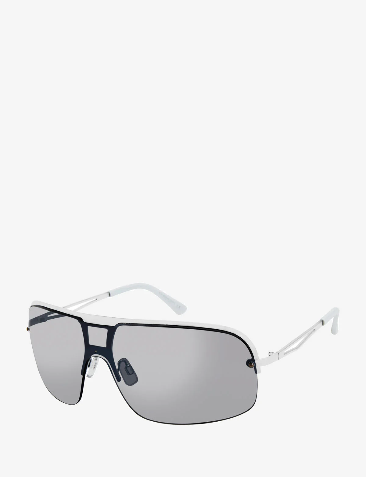 MEN'S SEMI-RIMLESS METAL SHIELD SUNGLASSES
