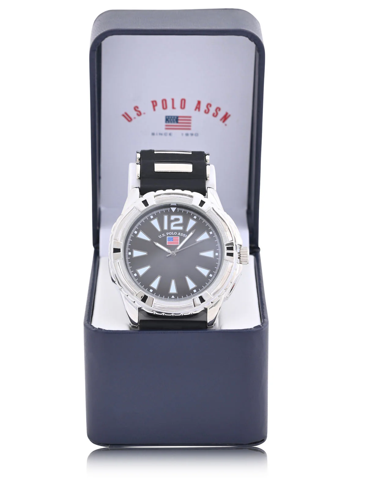 MEN'S SILVER AND BLACK ANALOG WATCH - Image 2