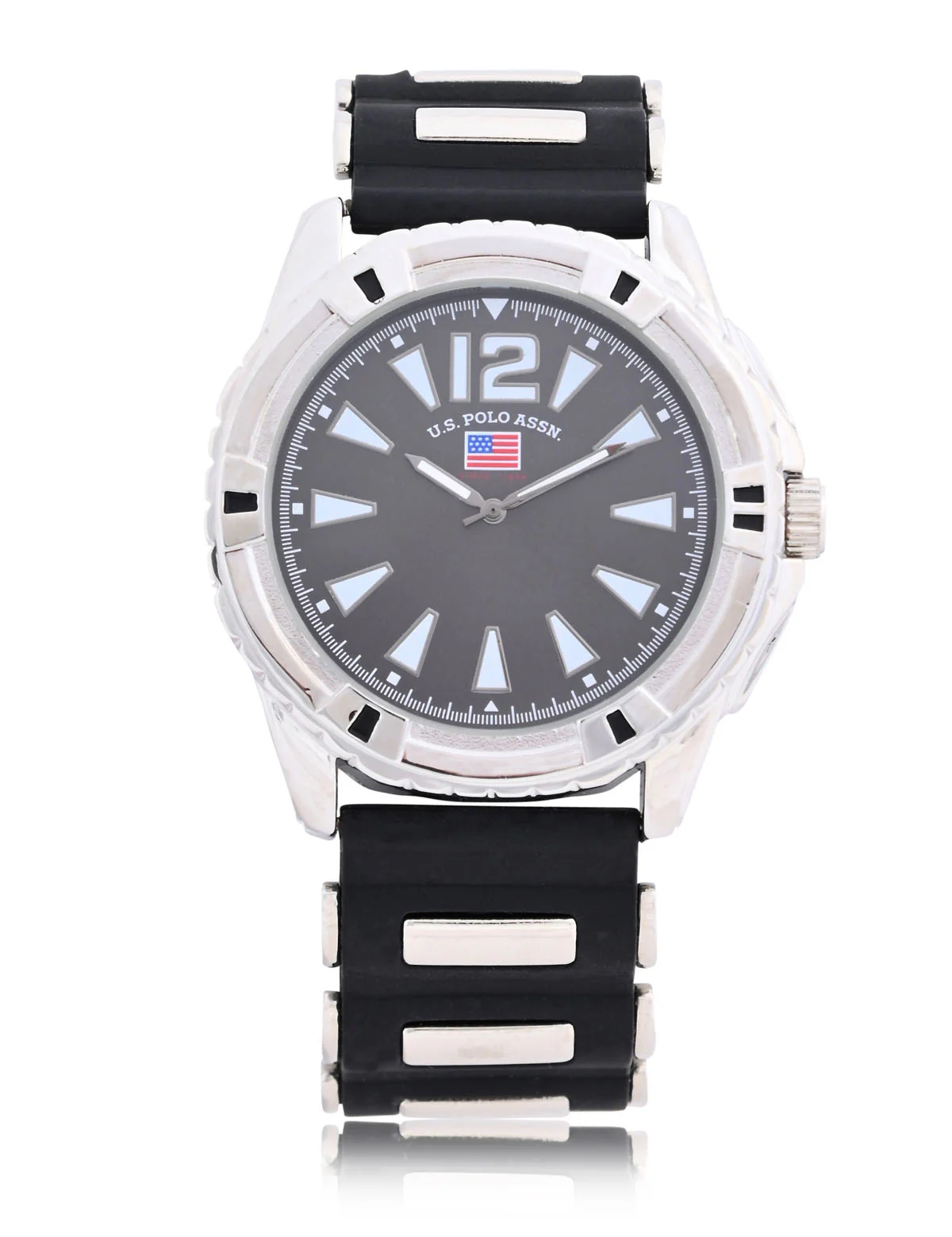 MEN'S SILVER AND BLACK ANALOG WATCH - Image 3