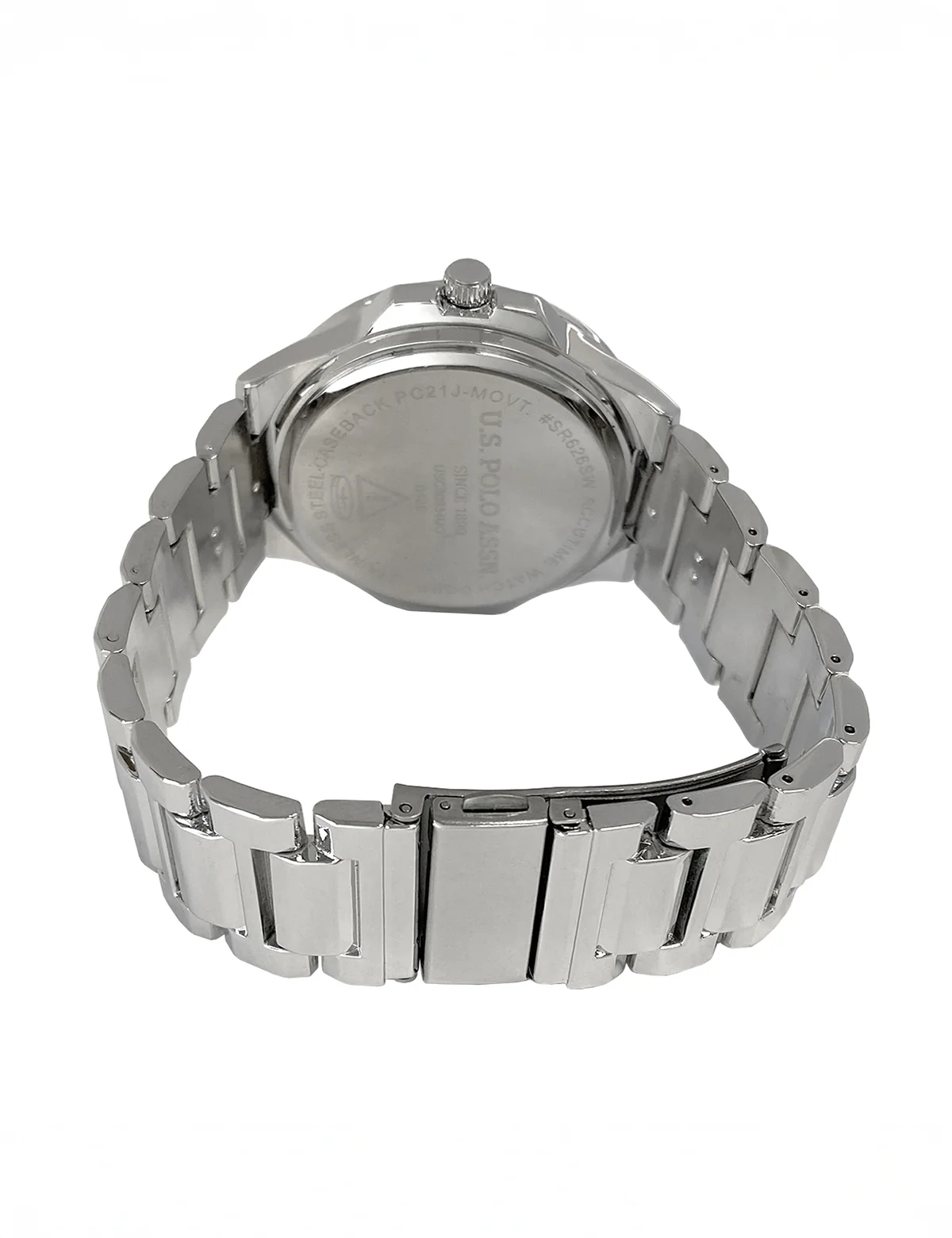 MENS SILVER LINK WATCH WITH BLUE FACE - Image 5