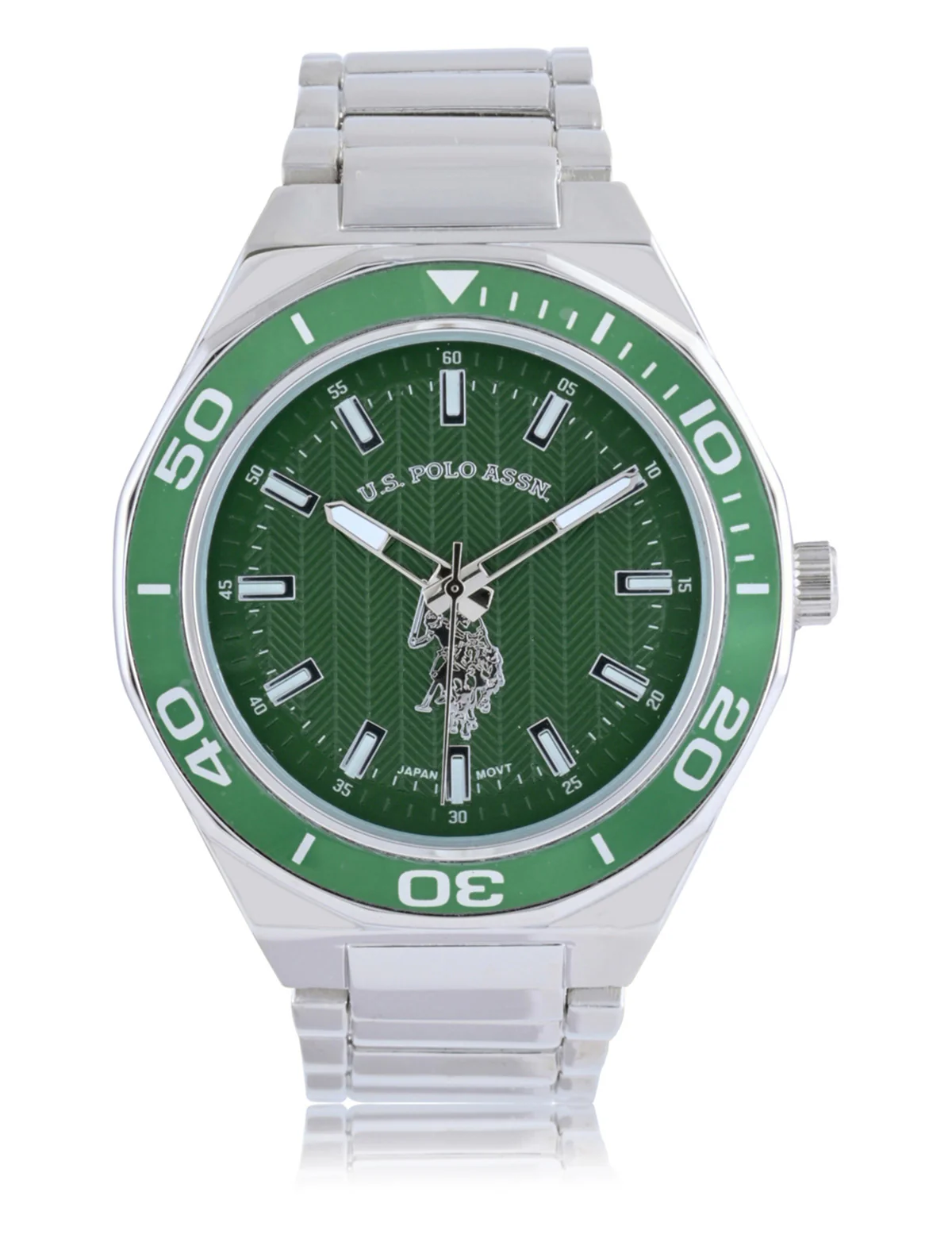 MEN'S SILVER LINK WITH GREEN DIAL ANALOG WATCH - Image 3