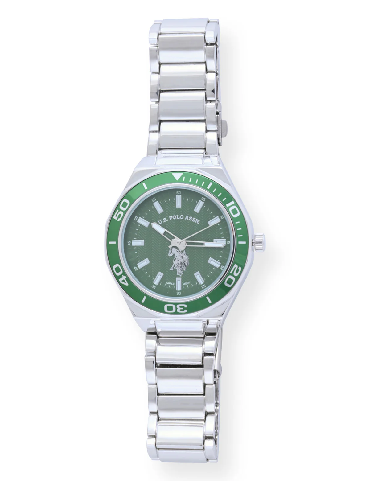 MEN'S SILVER LINK WITH GREEN DIAL ANALOG WATCH - Image 4