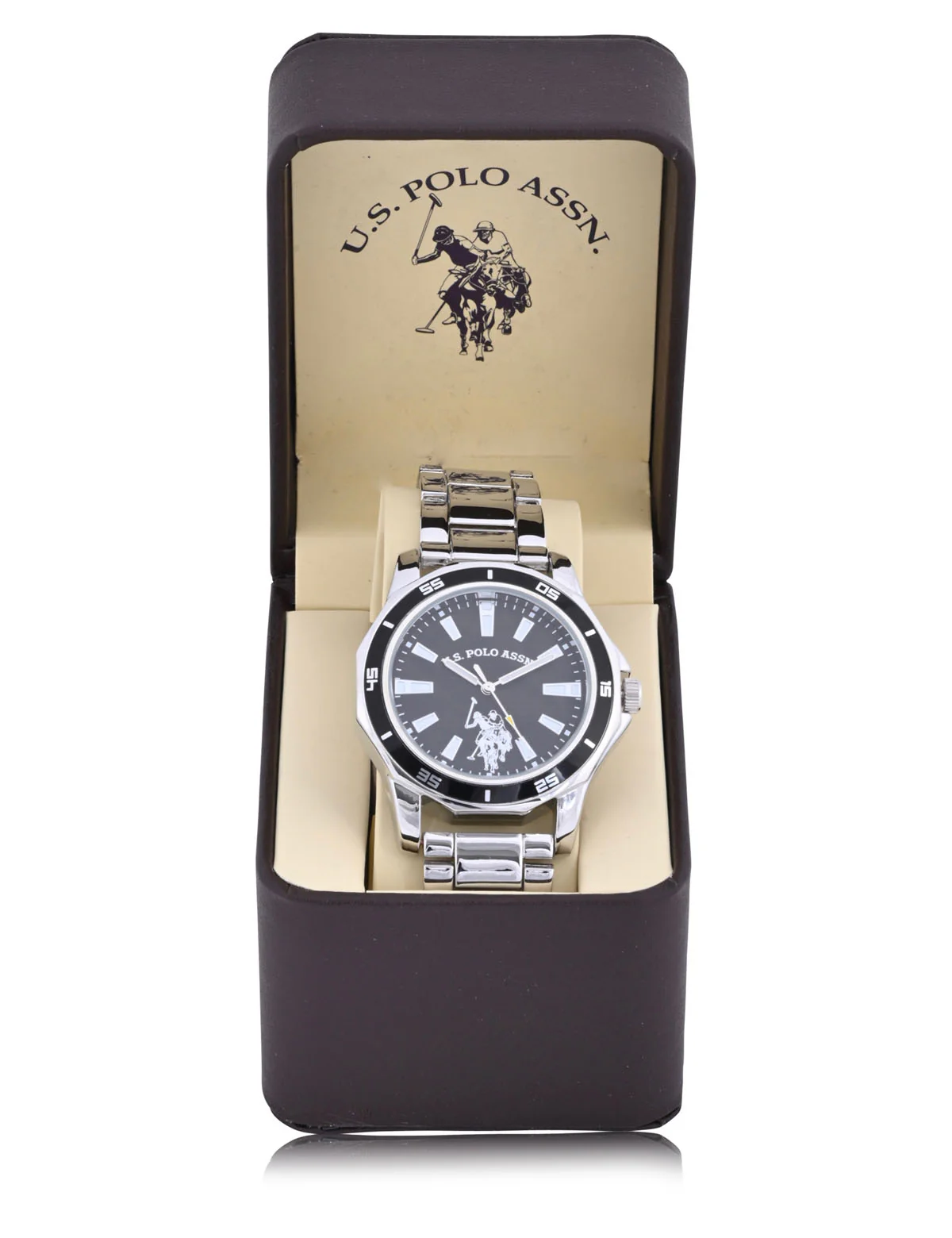 MEN'S SILVERTONE BLACK ACCENT SPORT BEZEL WATCH - Image 2