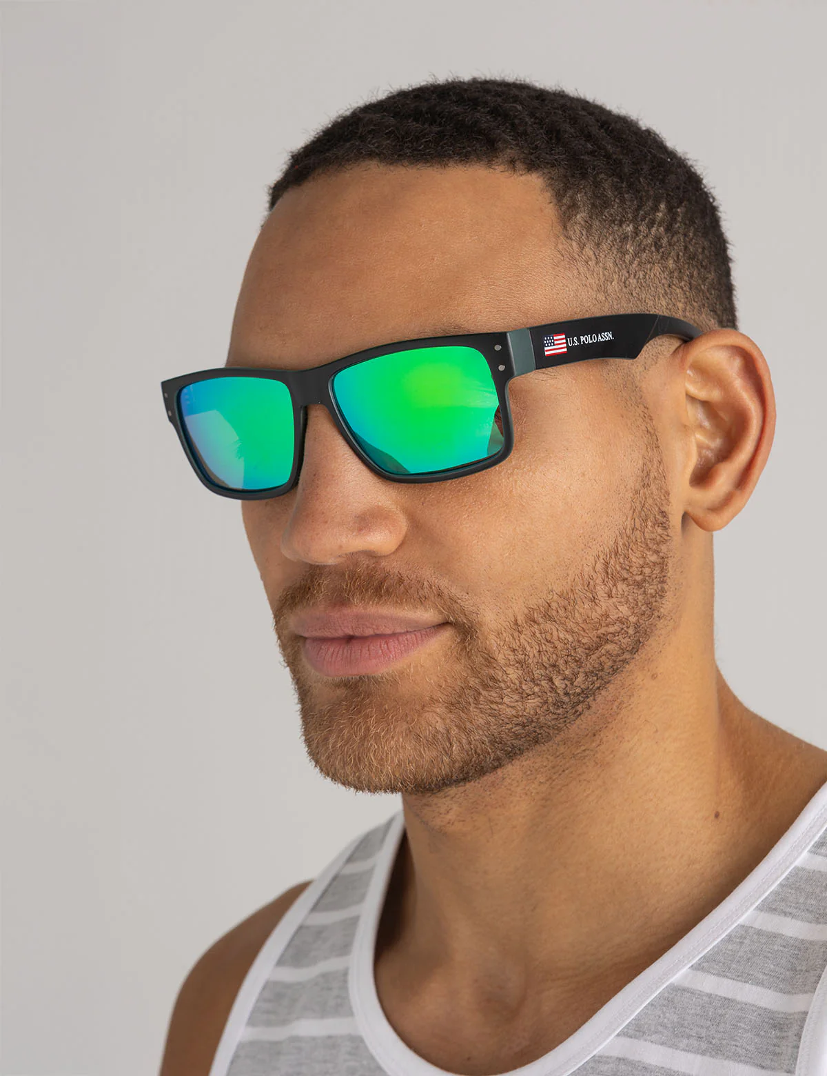 MEN'S SPORT FLAG RECTANGULAR SUNGLASSES