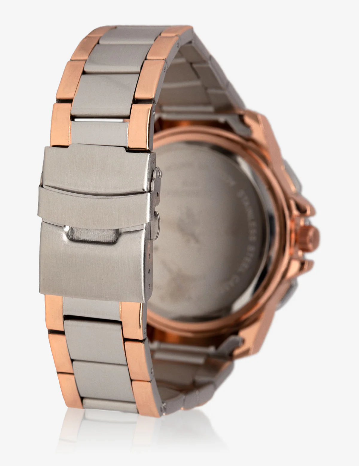 MEN'S STAINLESS STEEL & ROSE GOLD TONE WATCH - Image 2