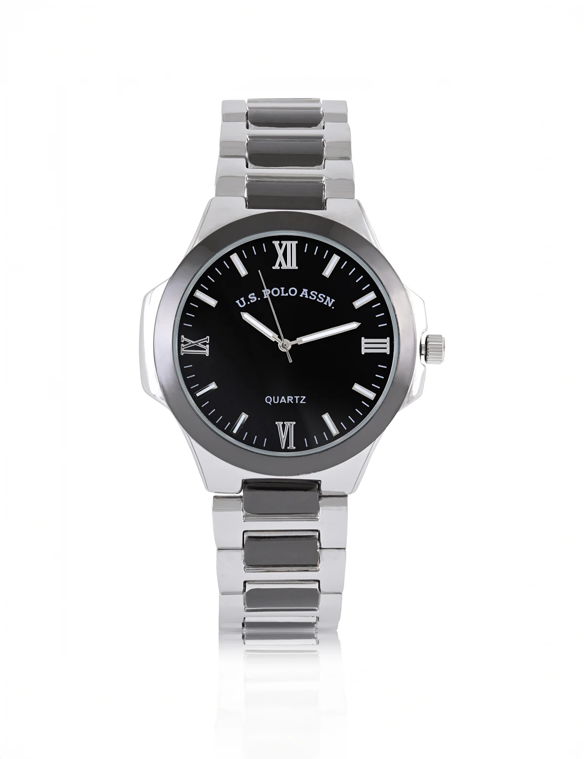 MENS TWO TONE SILVER AND BLACK ANALOG WATCH - Image 5