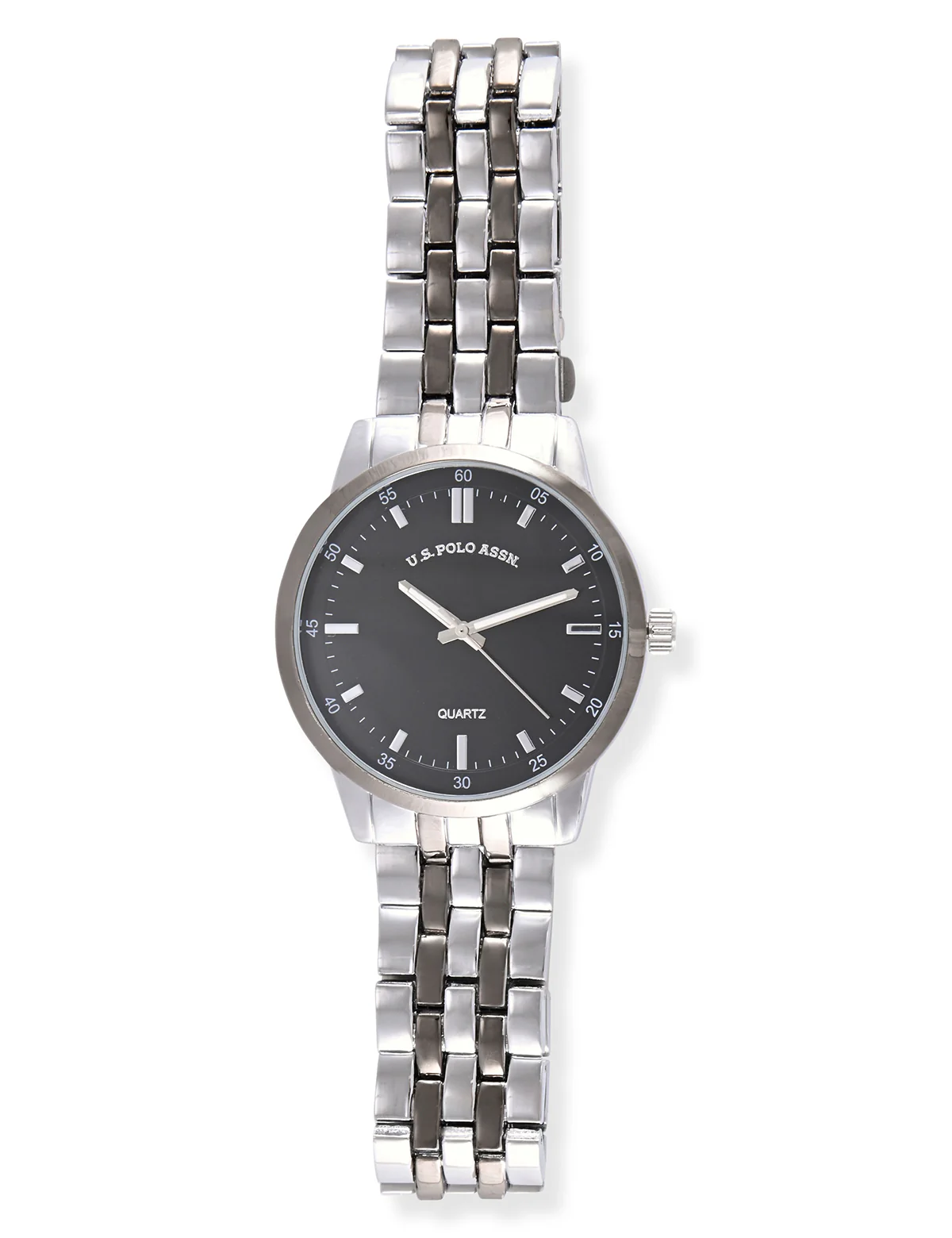 MENS TWO TONE SILVER AND GUNMETAL ANALOG LINK WATCH - Image 3