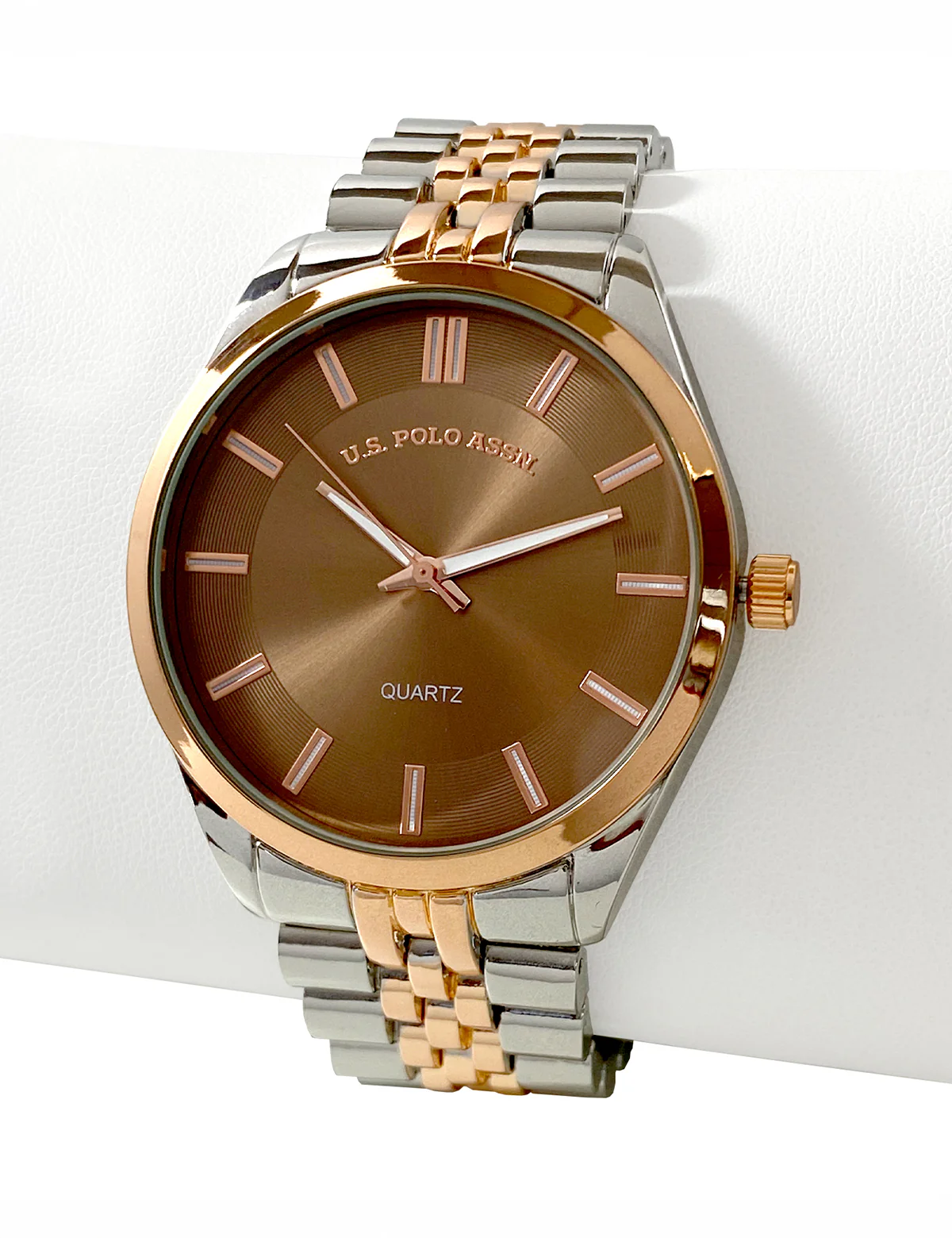 MENS TWO TONE LINK ANALOG WATCH