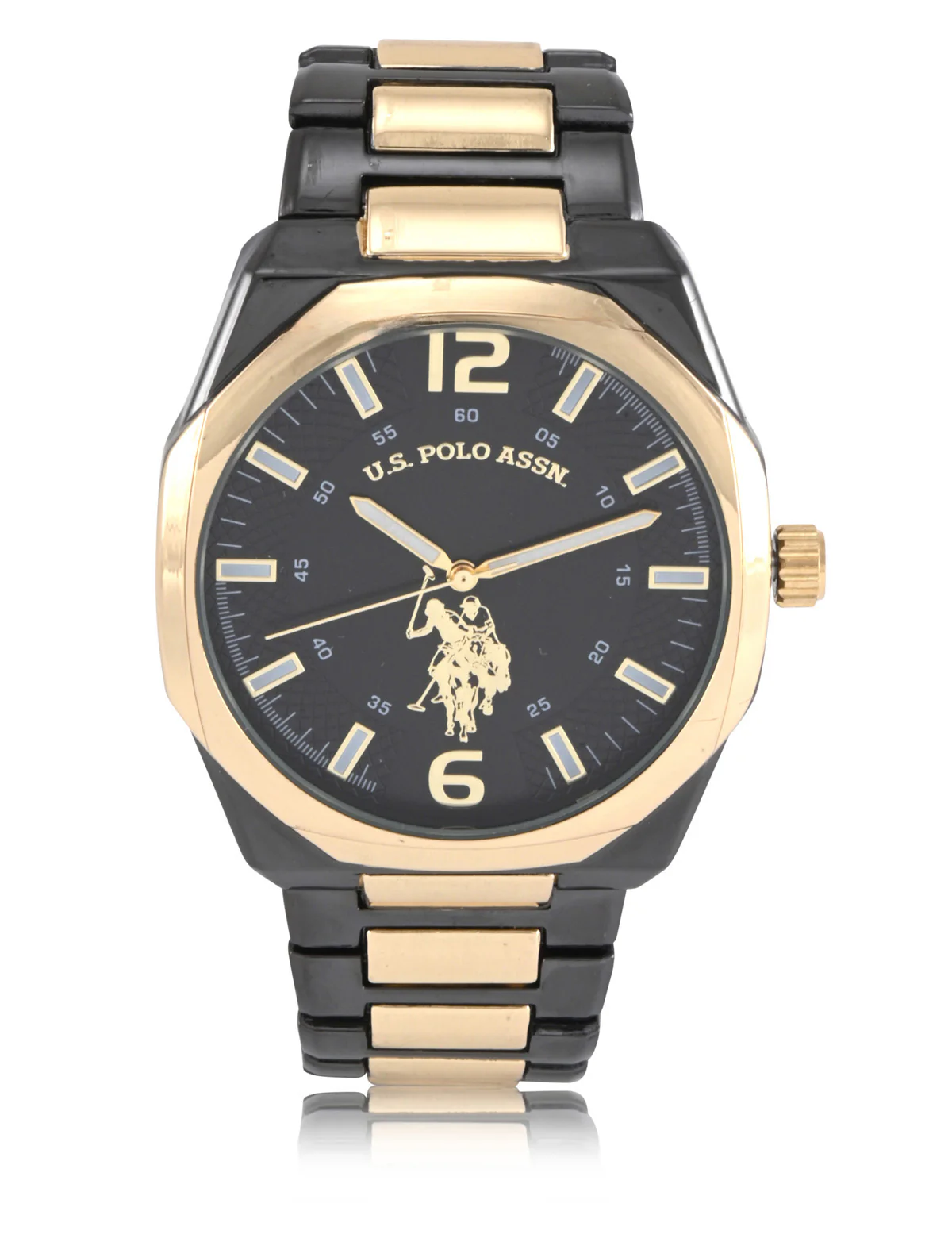 MENS TWO TONE LINK ANALOG WATCH