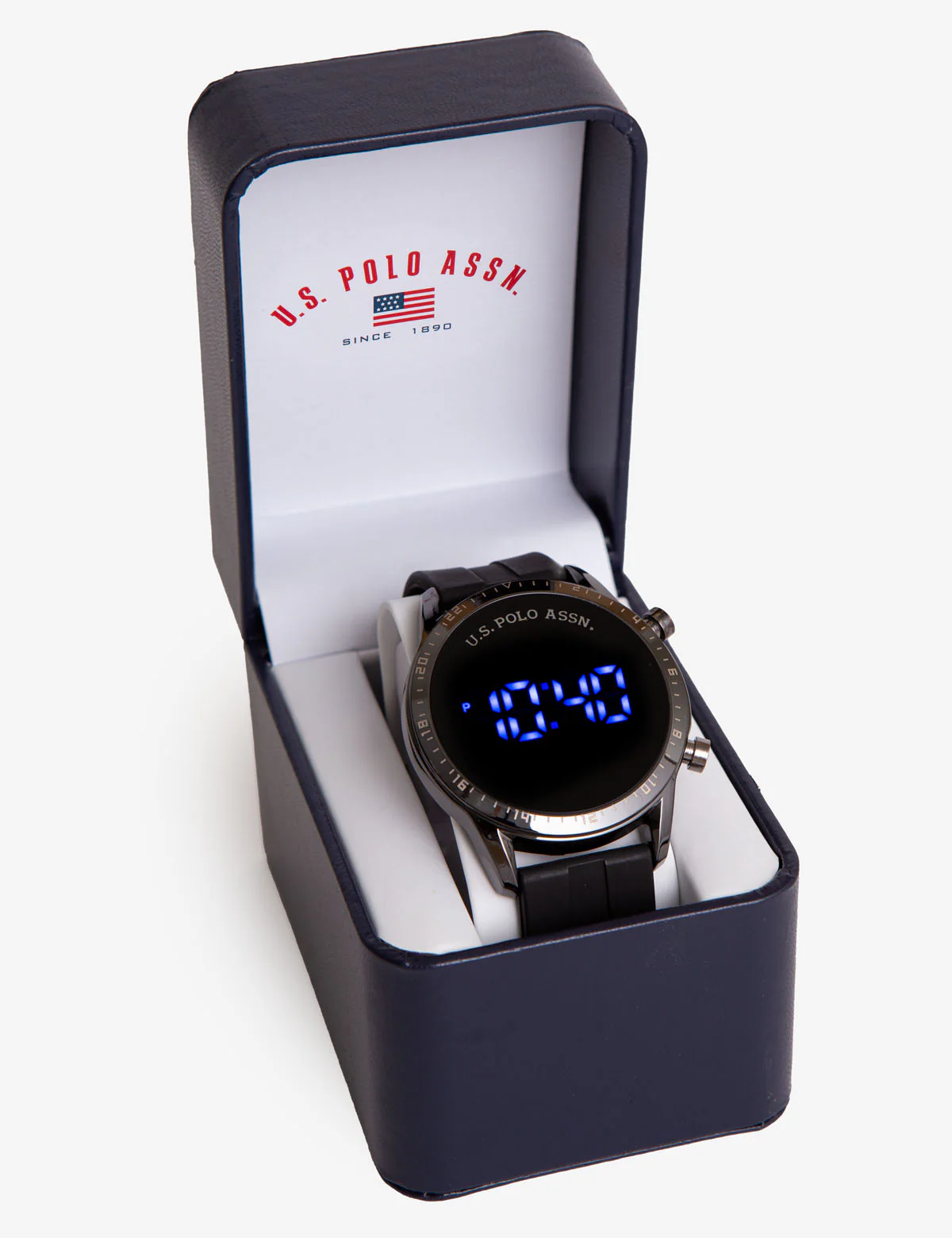 MEN'S USPA BLACK STRAP LED WATCH - Image 2