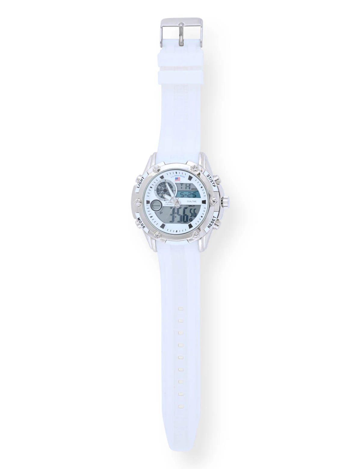 MEN'S WHITE STRAP ANA DIGI SPORTS WATCH - Image 4