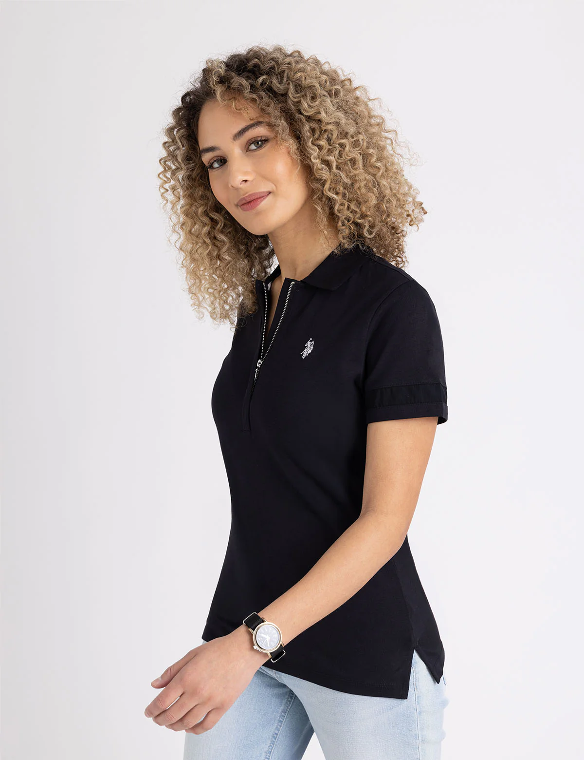 MESH PANEL ZIP UP POLO SHIRT - Image 11