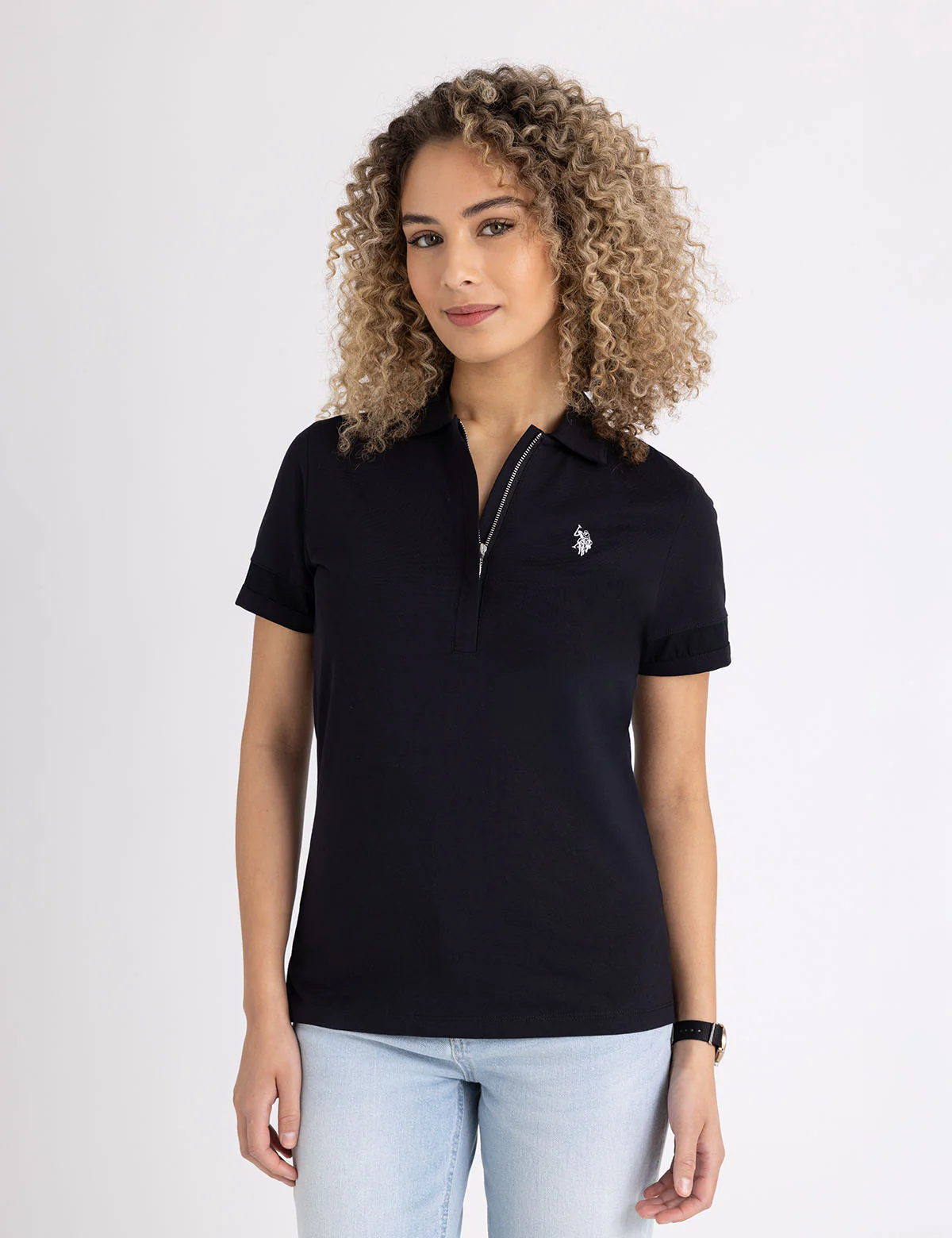MESH PANEL ZIP UP POLO SHIRT - Image 9