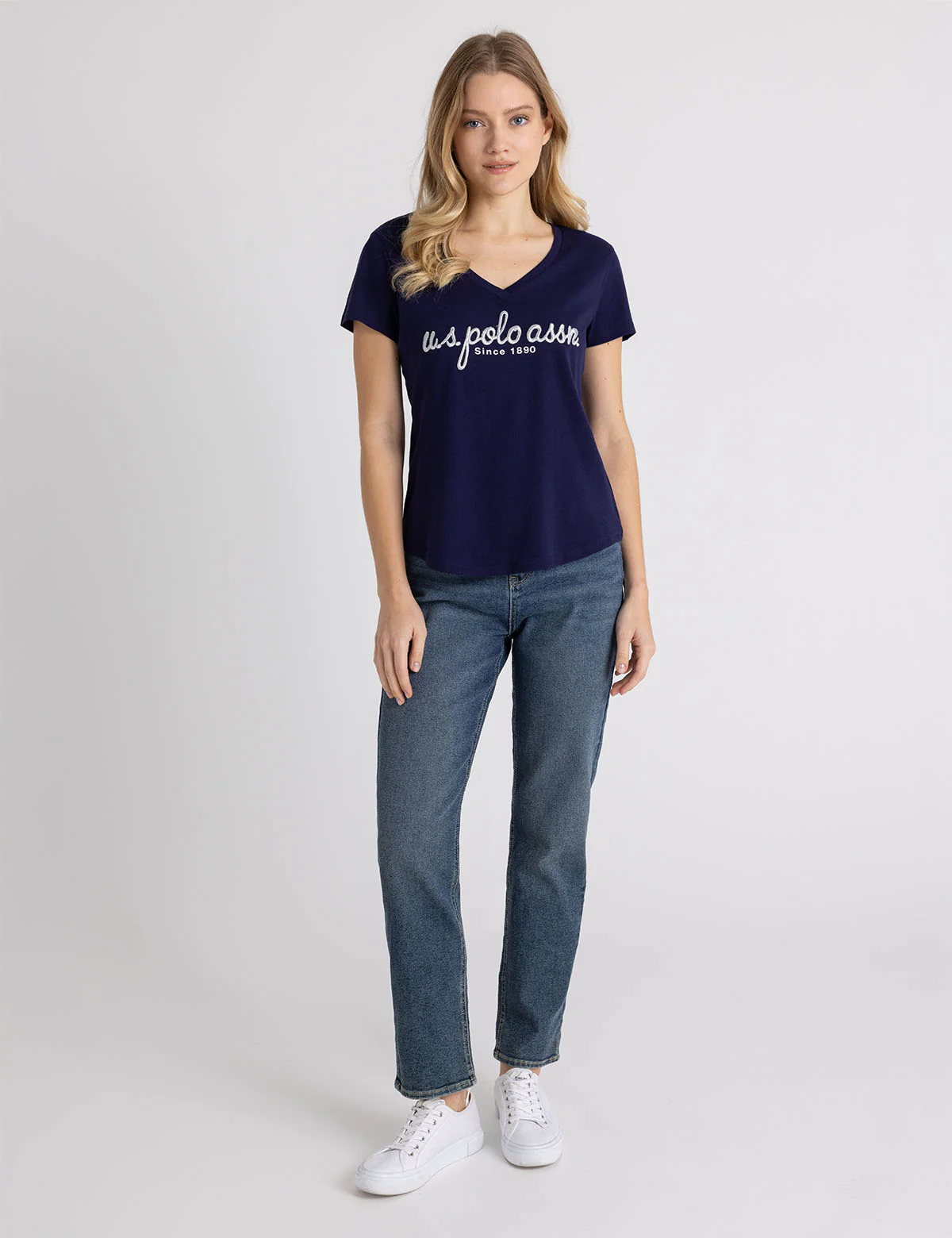 METALLIC SCRIPT V-NECK T-SHIRT - Image 3