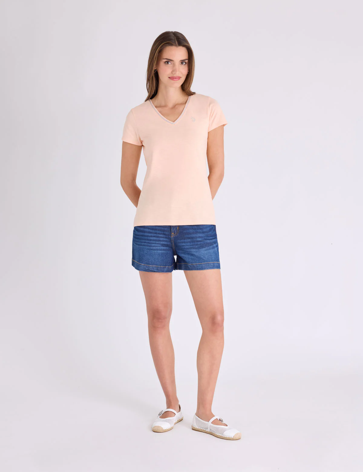 METALLIC TRIM V-NECK T-SHIRT - Image 7